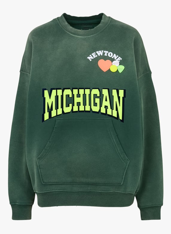 Sweat-shirt régulier en coton bio mélangé et élastique - verde | Crew Sweat-shirt régulier en coton bio mélangé et élastique - verde | Crew