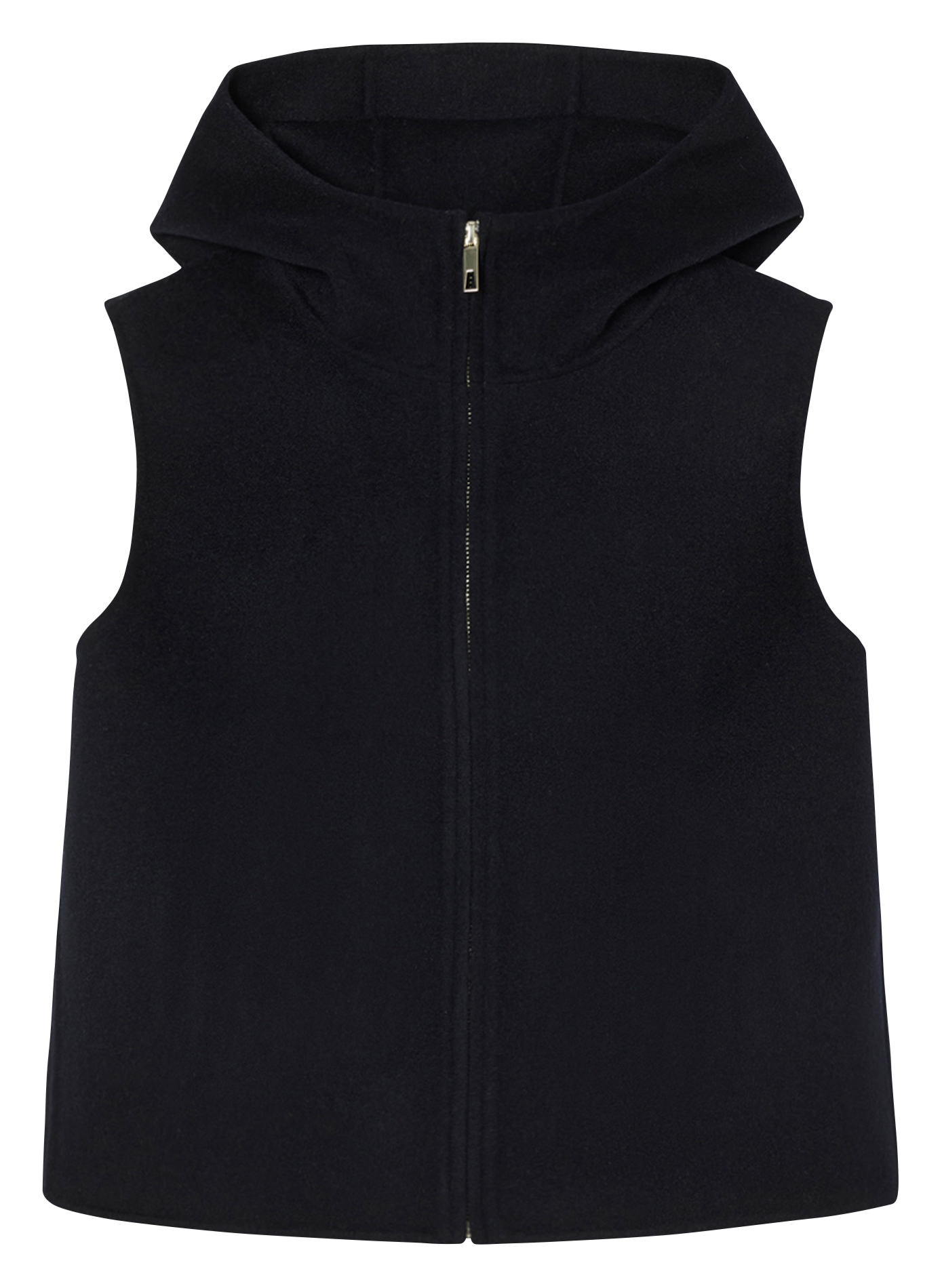 Gilet à capuche droit en laine mélangée ZAPA Bleu