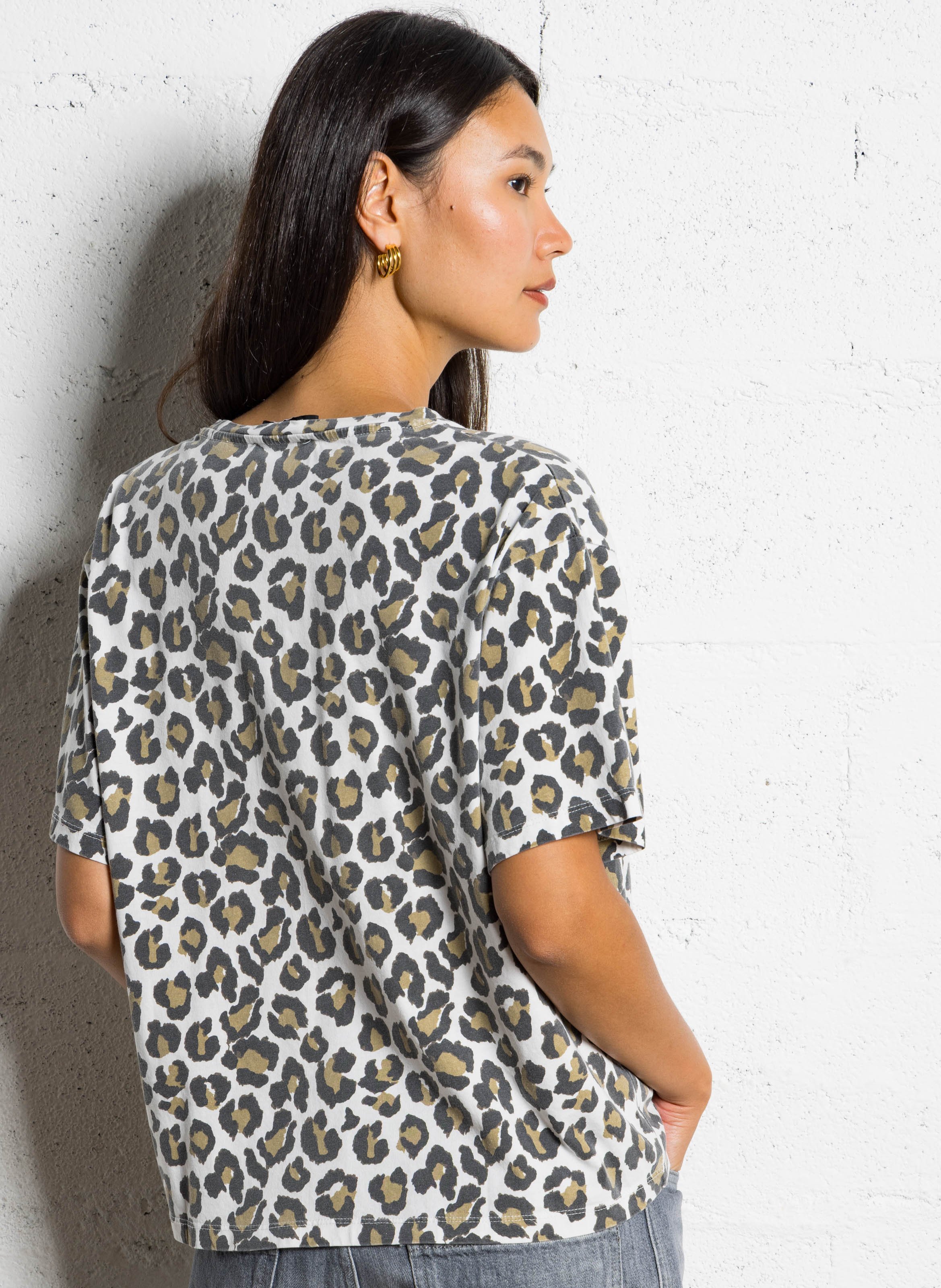 Basic cotton T-shirt LE TEMPS DES CERISES Brown