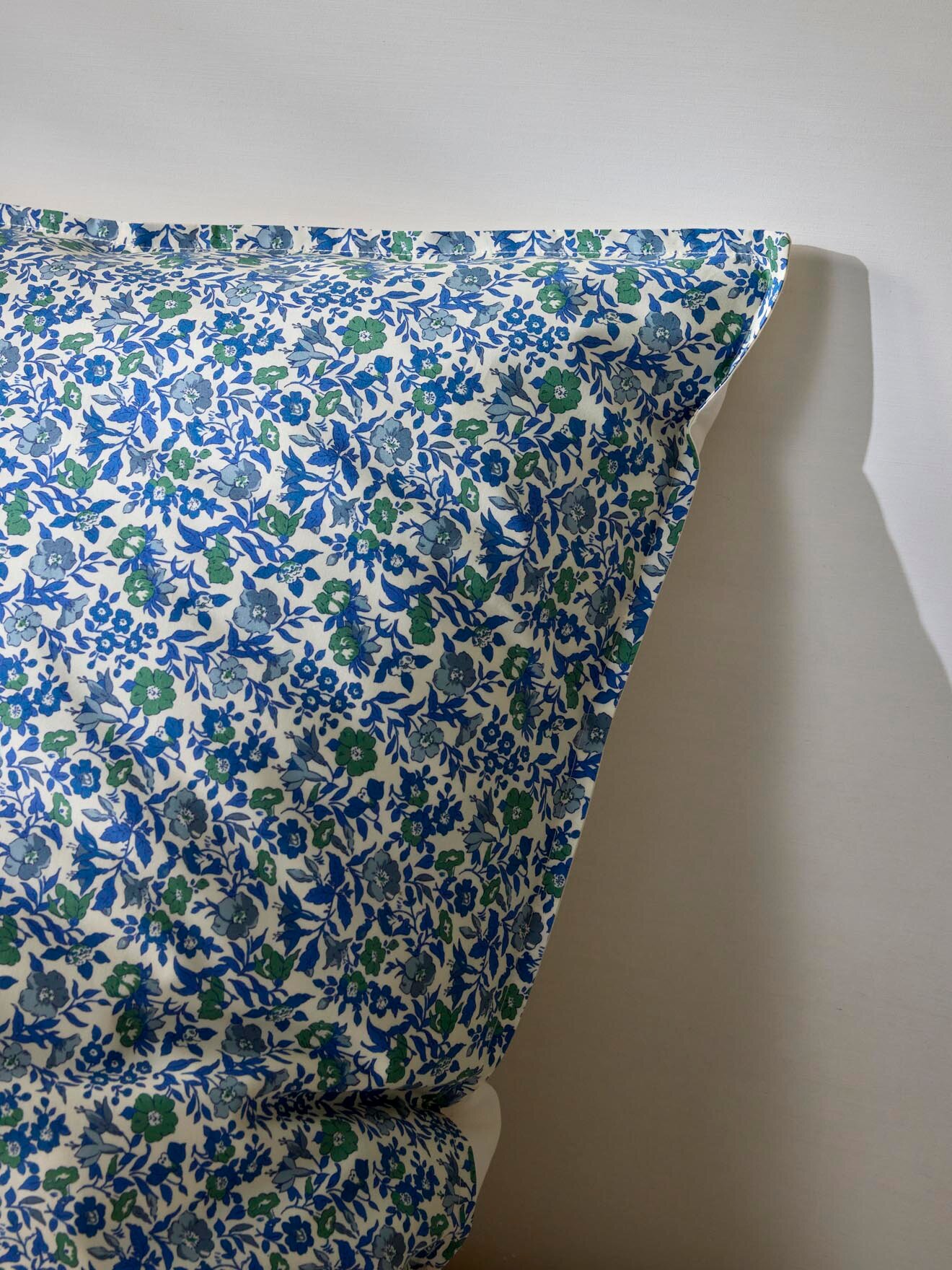 Cotton percale pillowcase with Liberty fabric CYRILLUS Blue