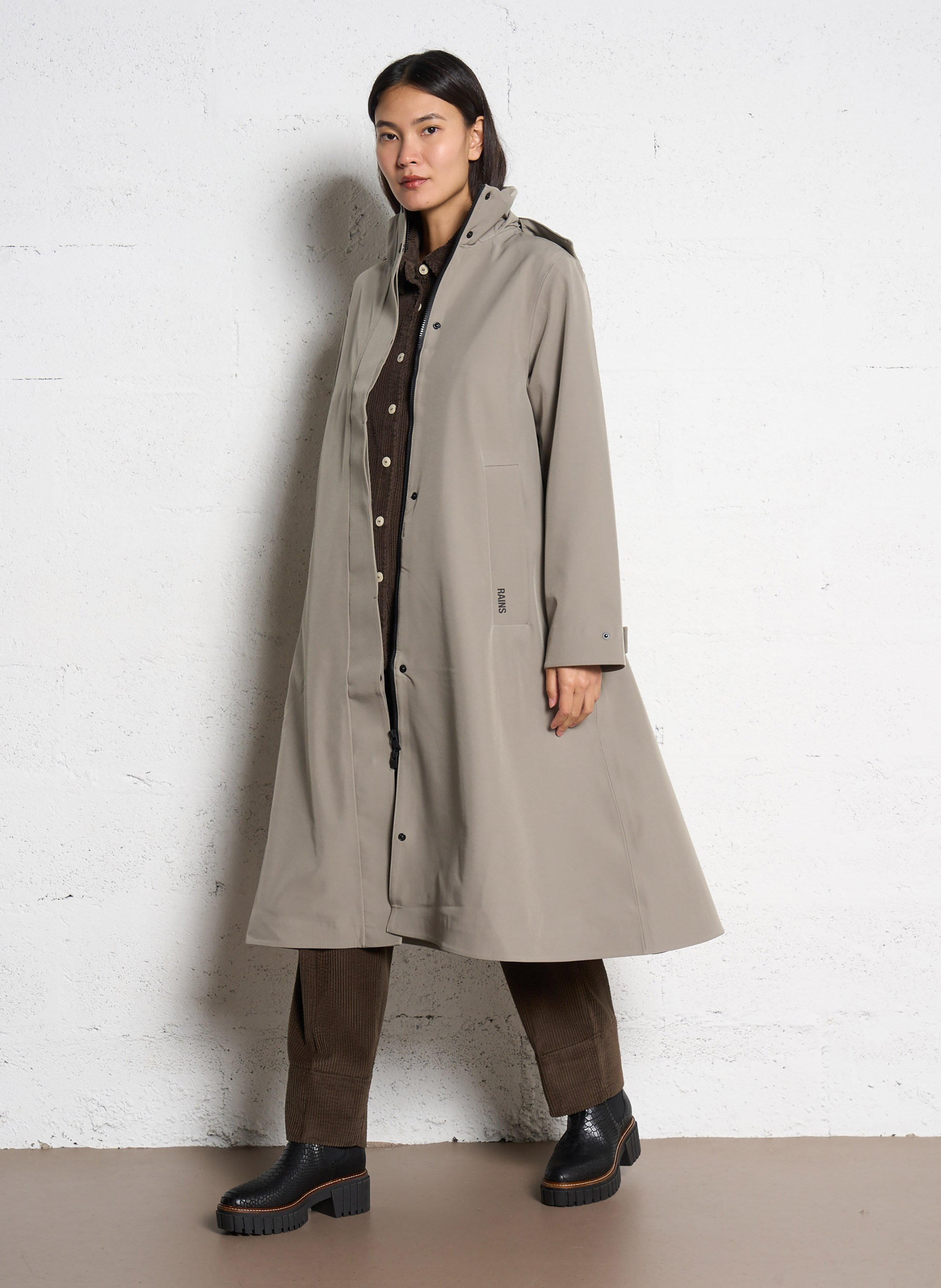 Oversized parka with high neck RAINS Green