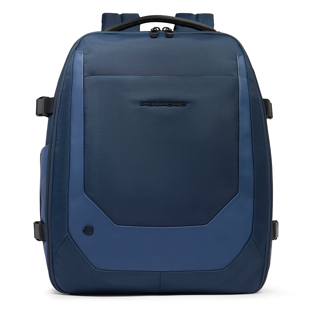 Travel backpack for computer and iPad® Pro in recycled fabric and leather, compatible with easyJet PIQUADRO