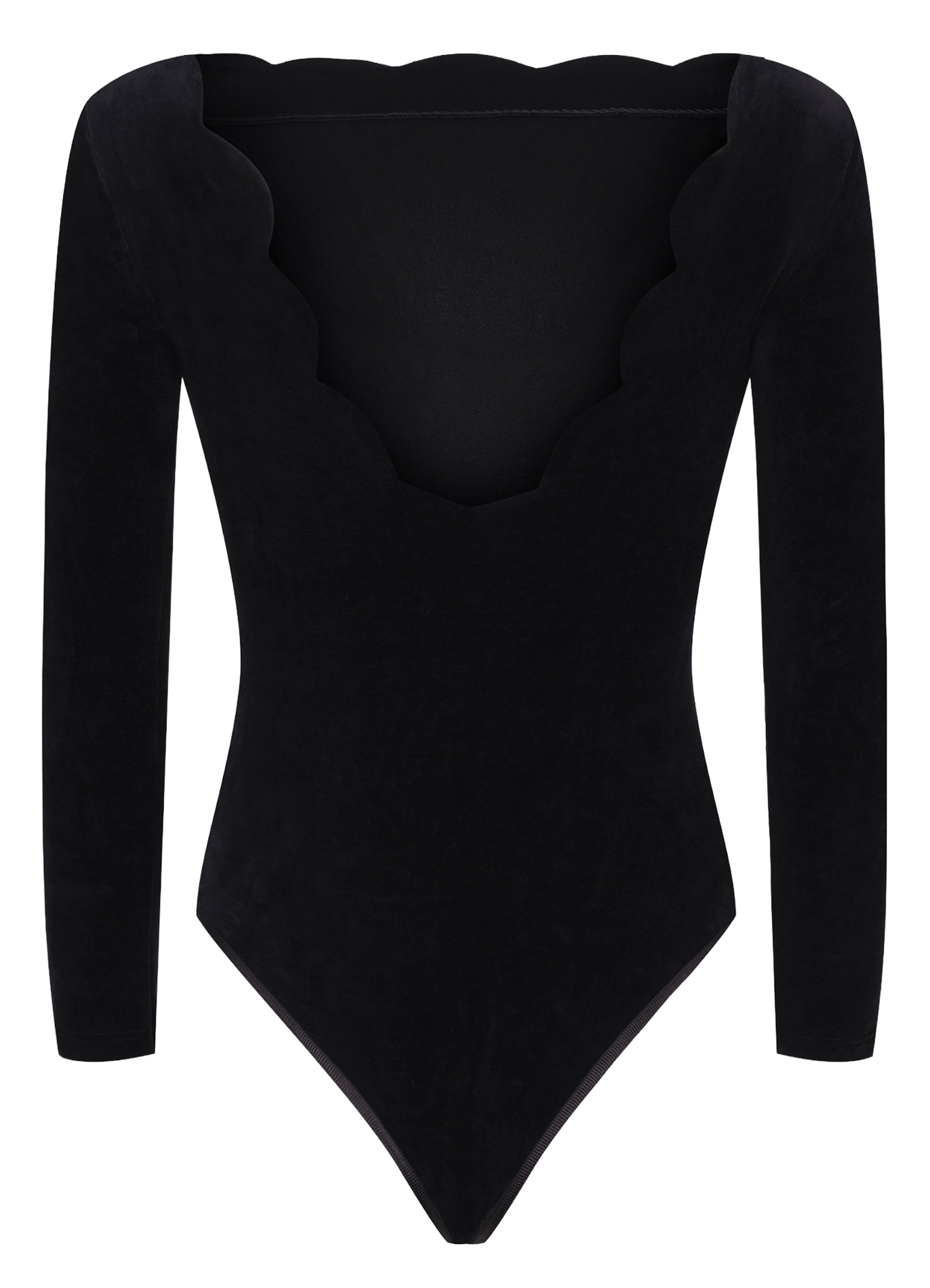 Cotton-blend V-neck body FLAIR Black
