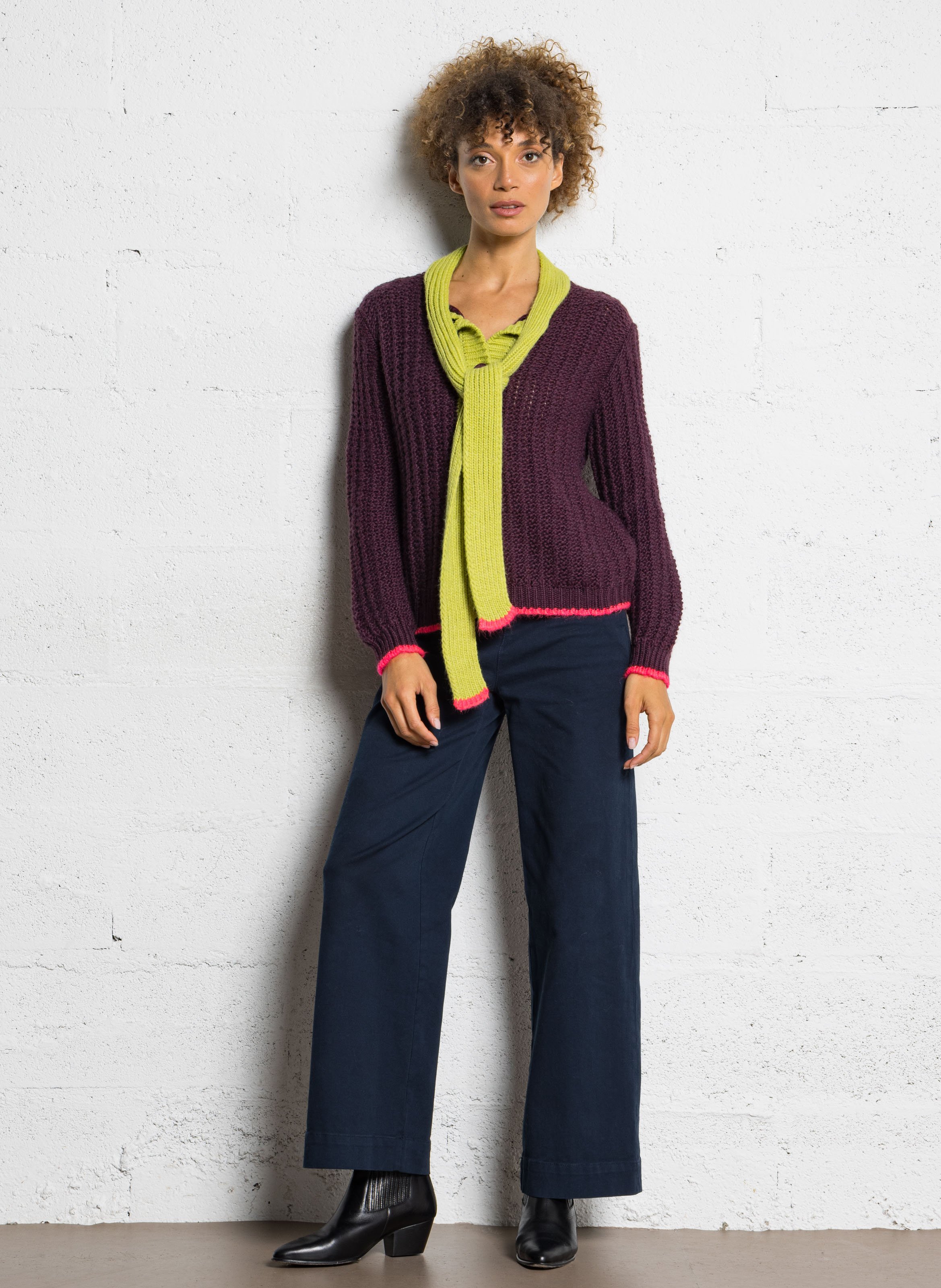 Gilet oversize col rond DR BLOOM Violet