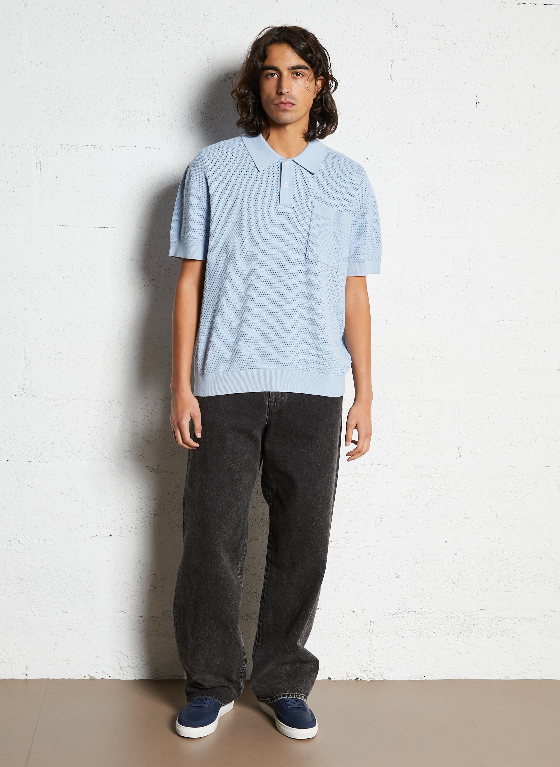 Low-top dual-material sneakers PEPE JEANS Blue