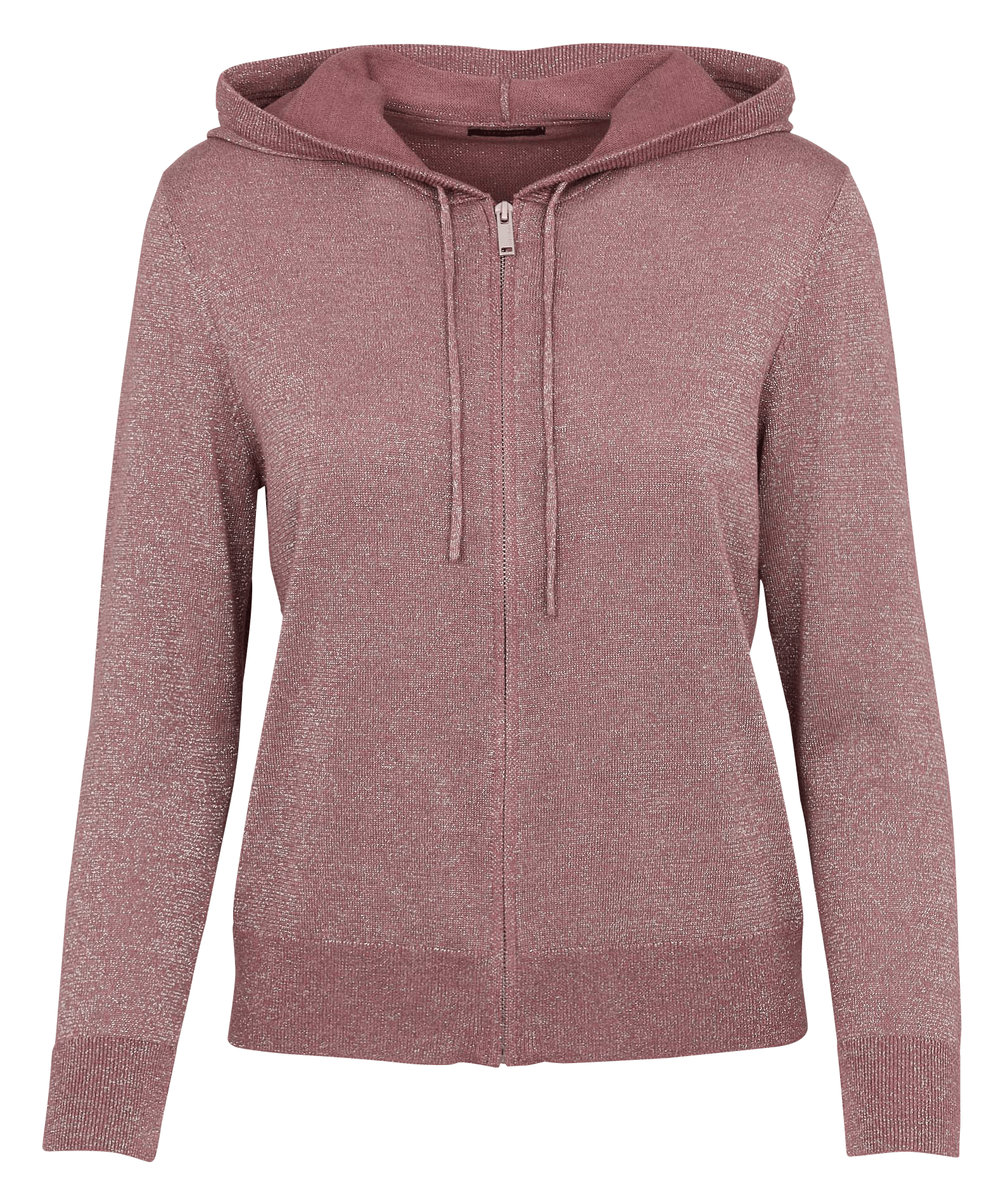 Gilet droit à capuche en maille pailletée IKKS Marron