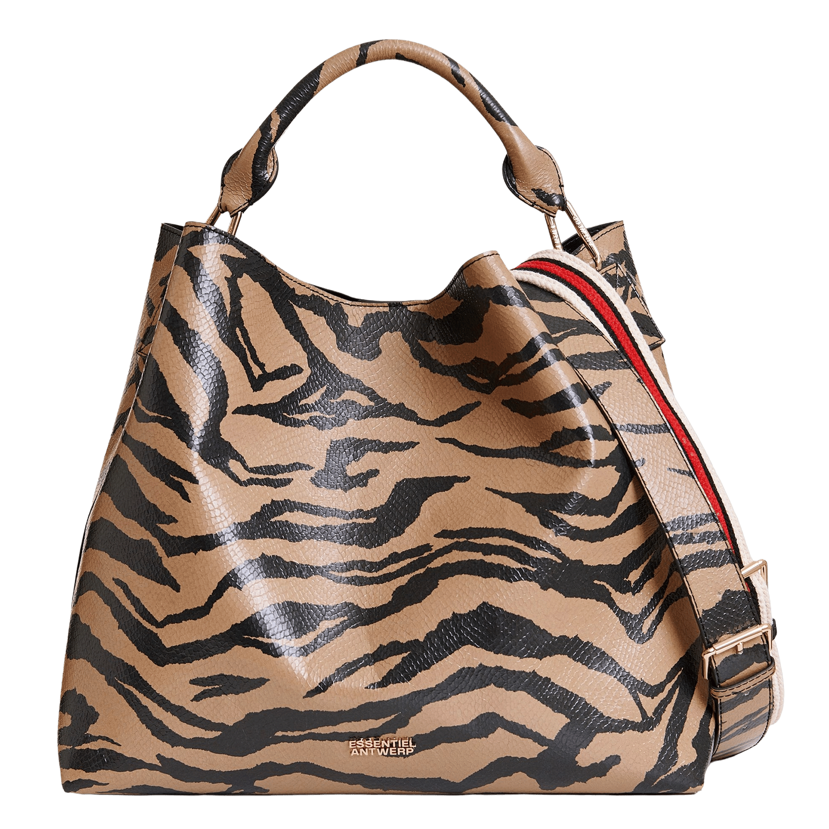 Printed tote bag ESSENTIEL ANTWERP Brown