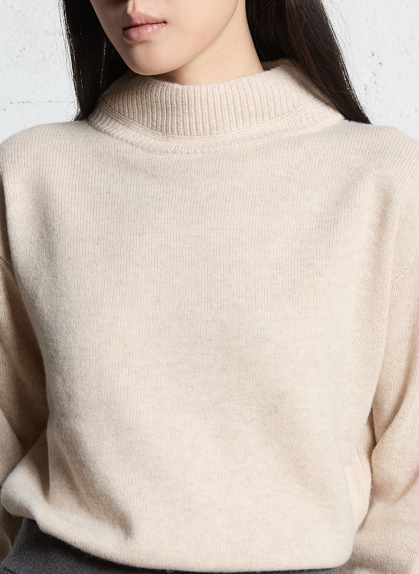 Pull col montant en laine MAISON 123 Blanc