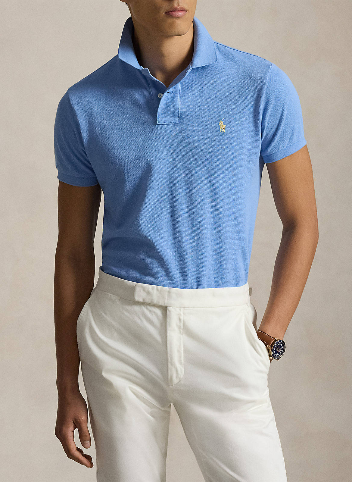 Getailleerde katoenen polo met korte mouwen POLO RALPH LAUREN