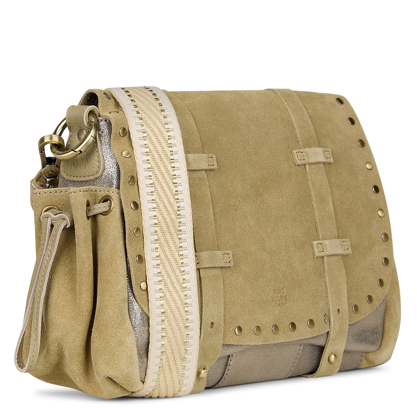 Umhängetasche mit Klappenverschluss aus Veloursleder MILA LOUISE Grun