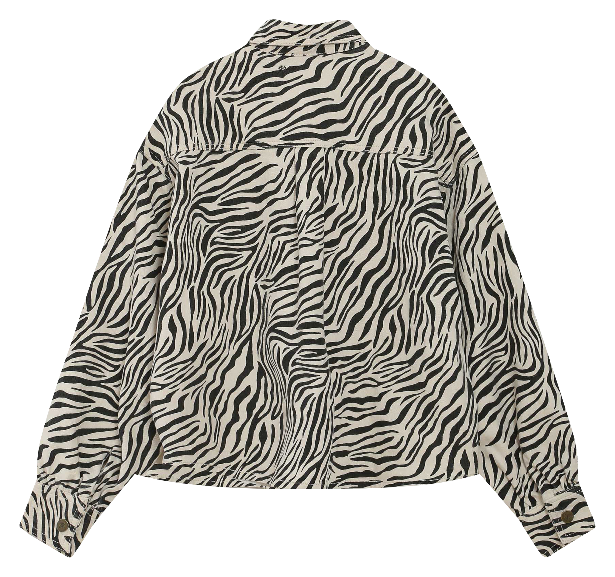 Oversize-Baumwollbluse mit klassischem Kragen und Print GRACE ET MILA Weiss