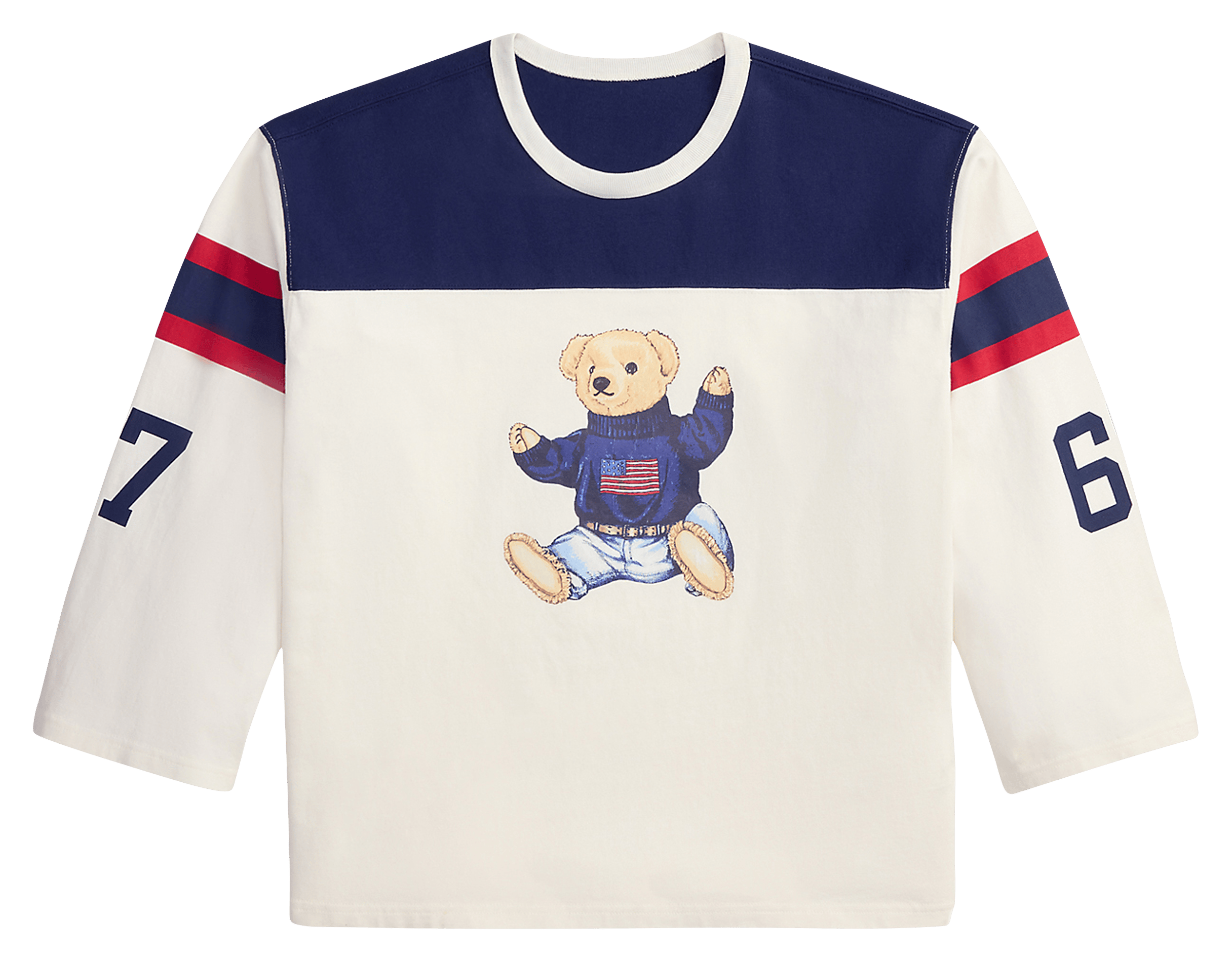 Tee-shirt droit col rond en coton POLO RALPH LAUREN Blanc