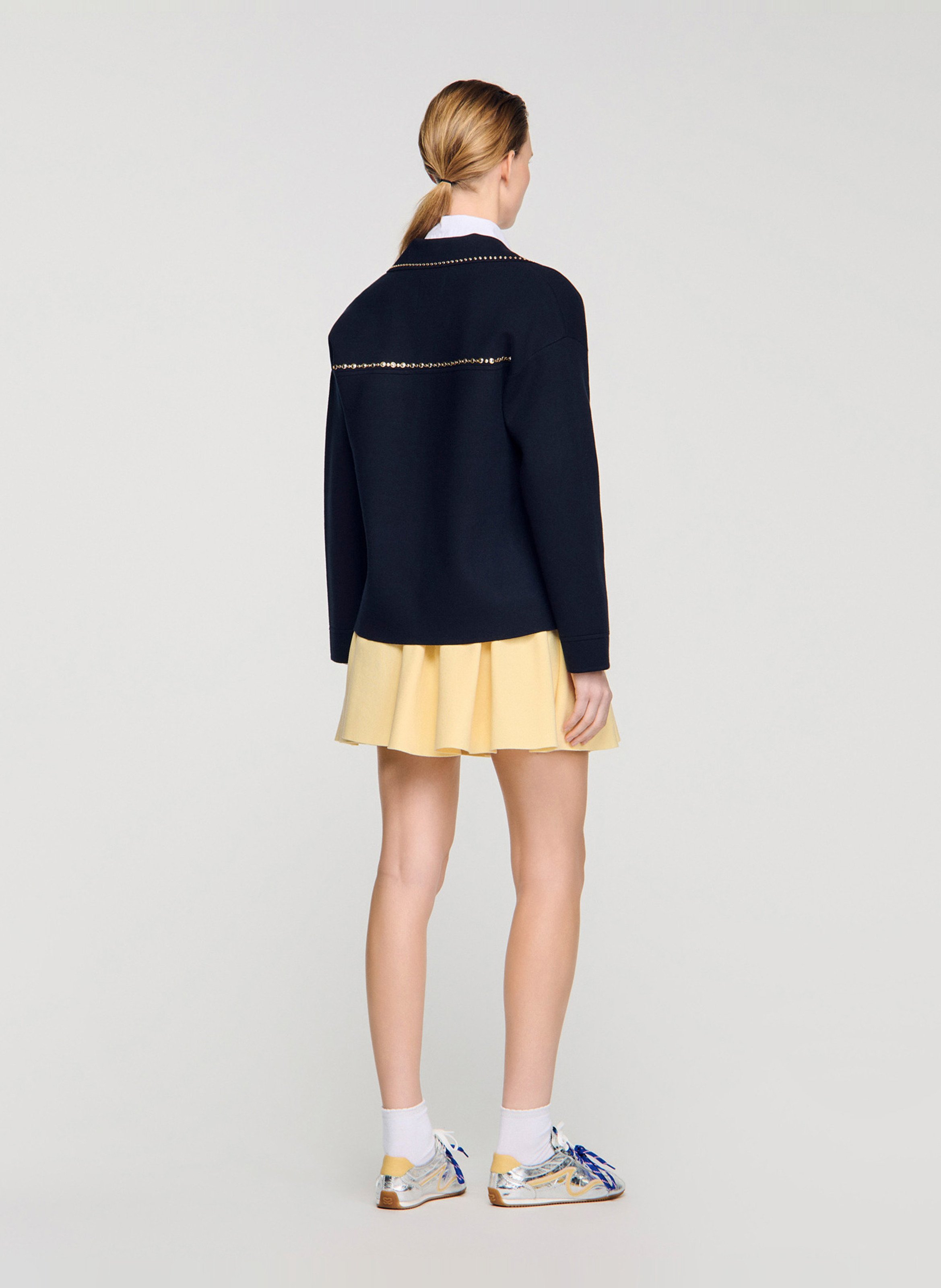 Oversized Tailored Collar Cardigan SANDRO Blue