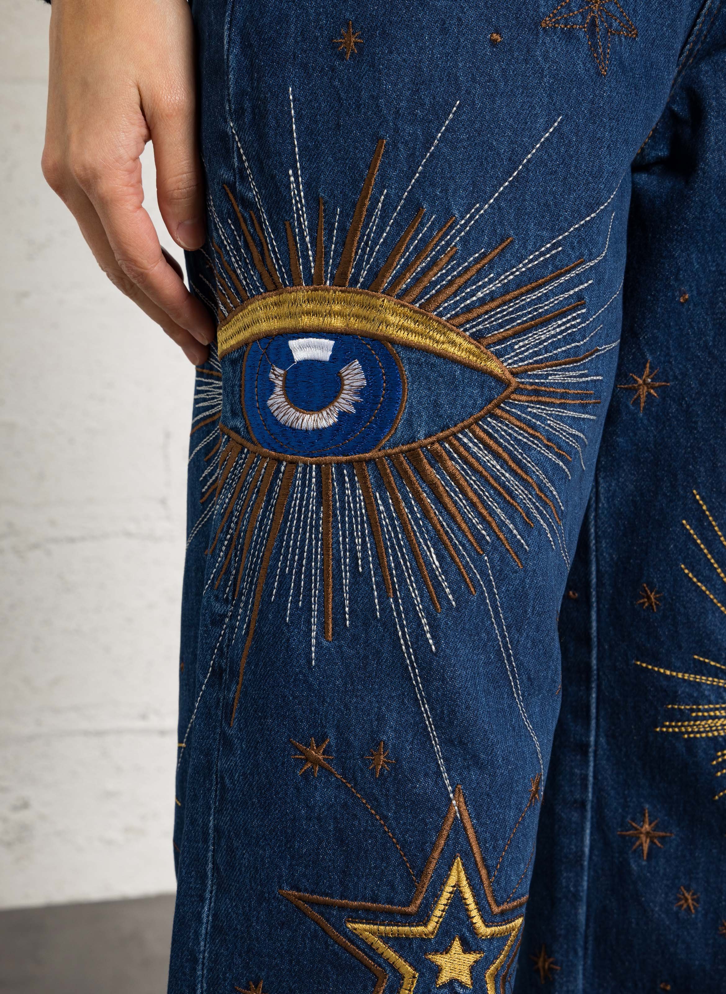 Wijde jeans van geborduurd katoen LA PETITE ETOILE Jeans onbewerkt