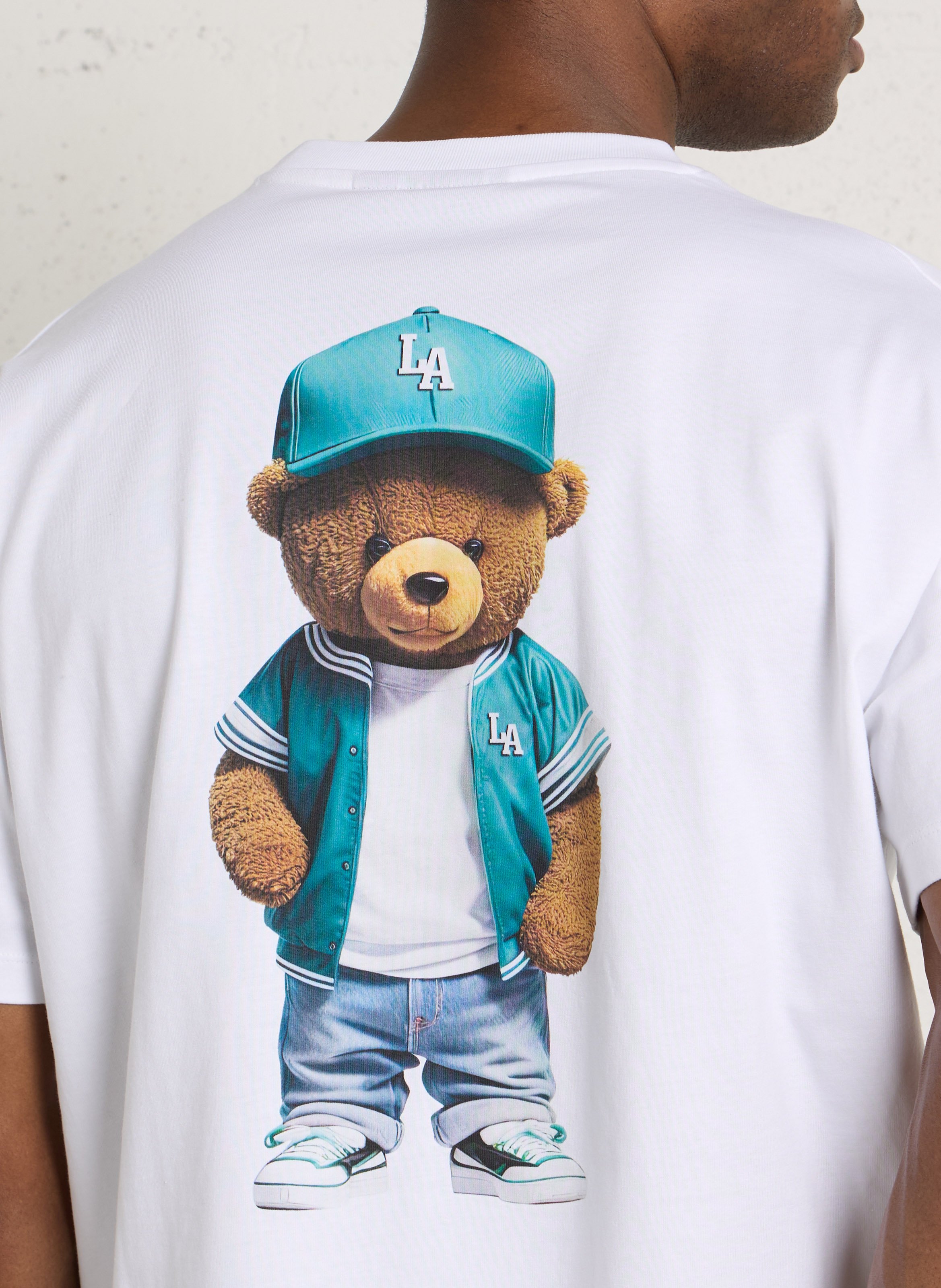 Tee-shirt droit en coton sérigraphié LE TEMPS DES CERISES Blanc