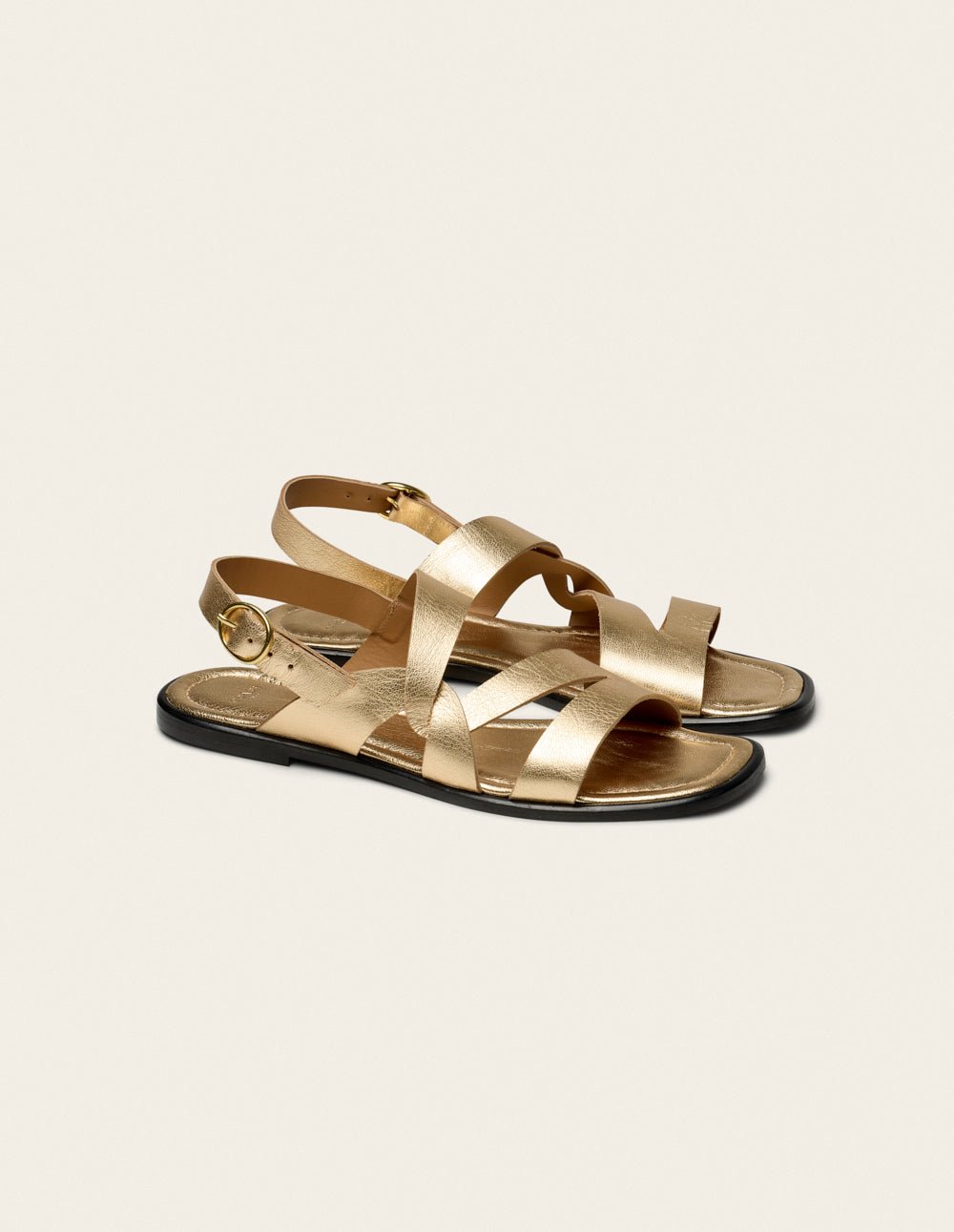 Faux leather sandals ODAJE Golden