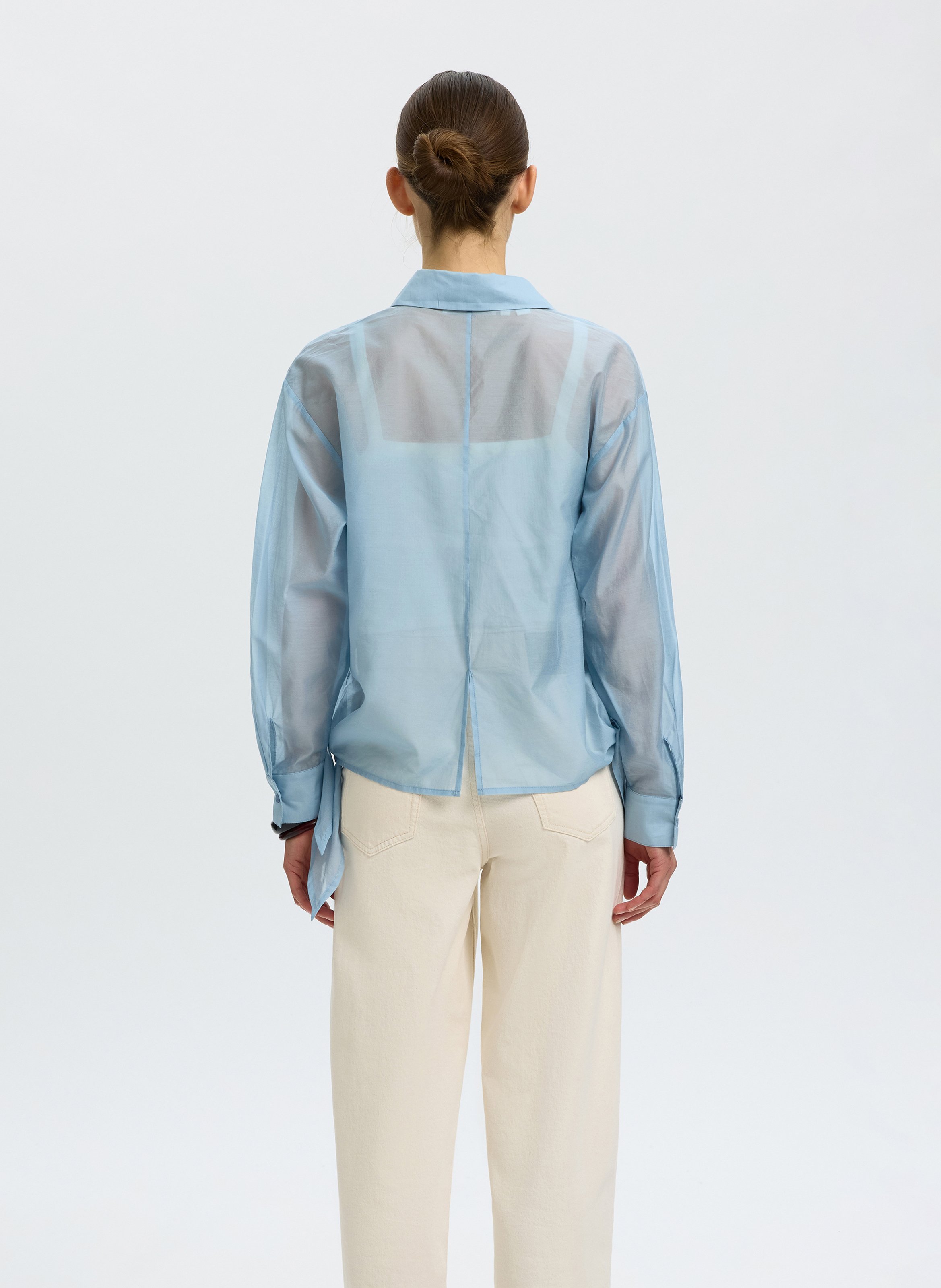 Bedrucktes Hemd mit klassischem Kragen SELECTED Blau