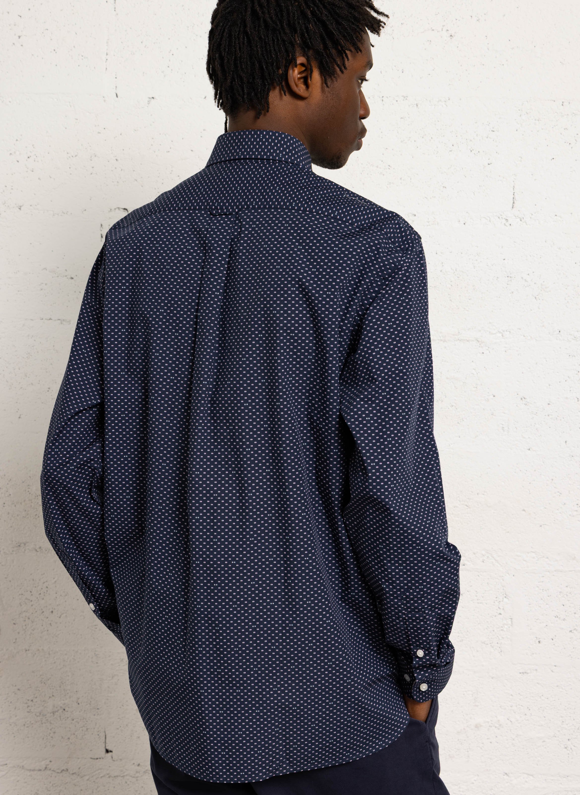 Chemise col classique manches contrastantes en coton EDEN PARK Pink