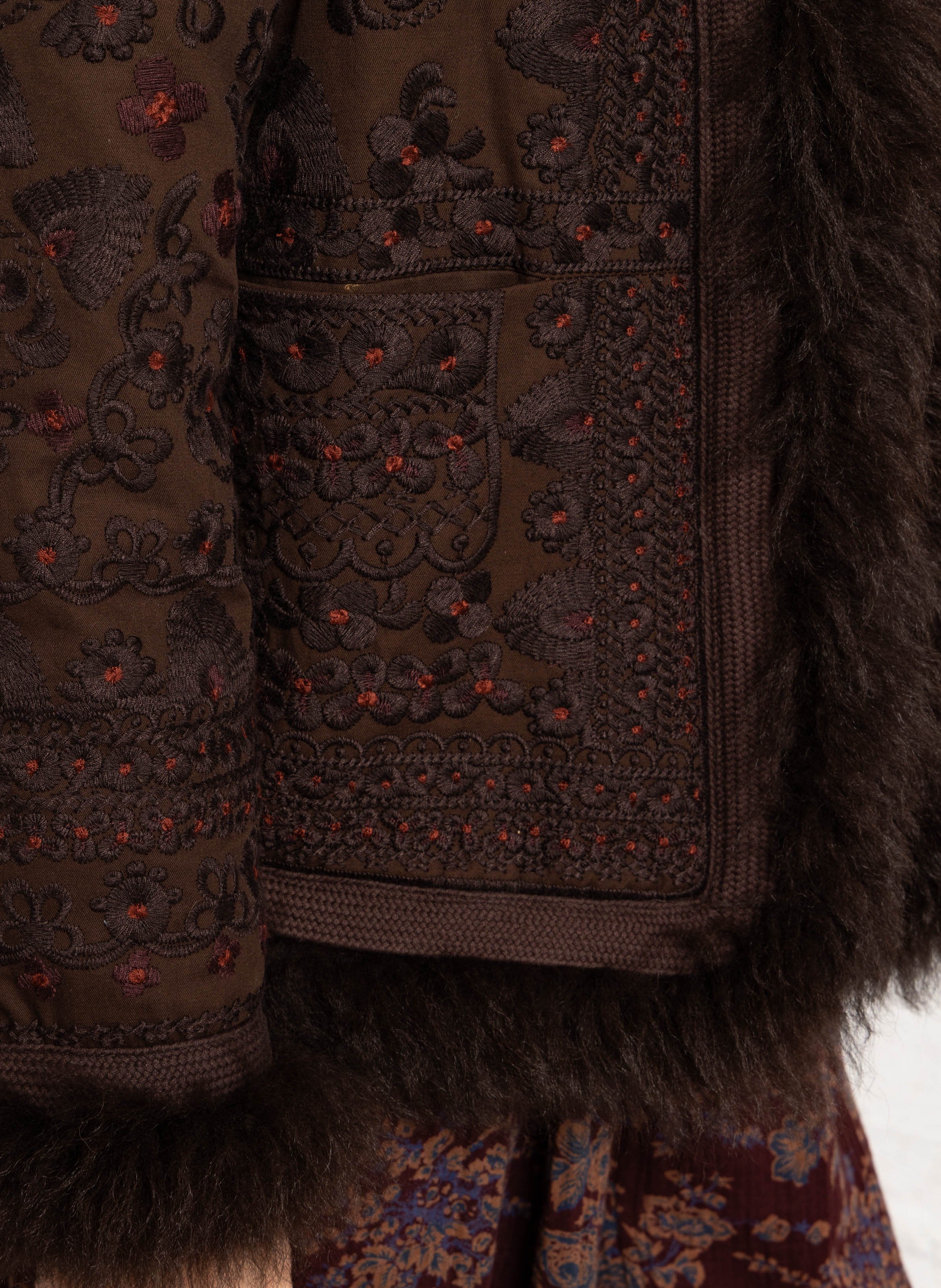 Embroidered cotton jacket ANTIK BATIK Brown