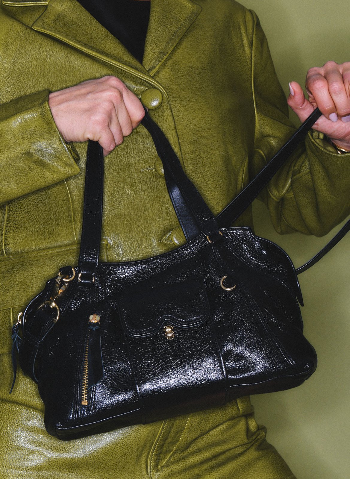 Lederhandtasche CLARIS VIROT Schwarz
