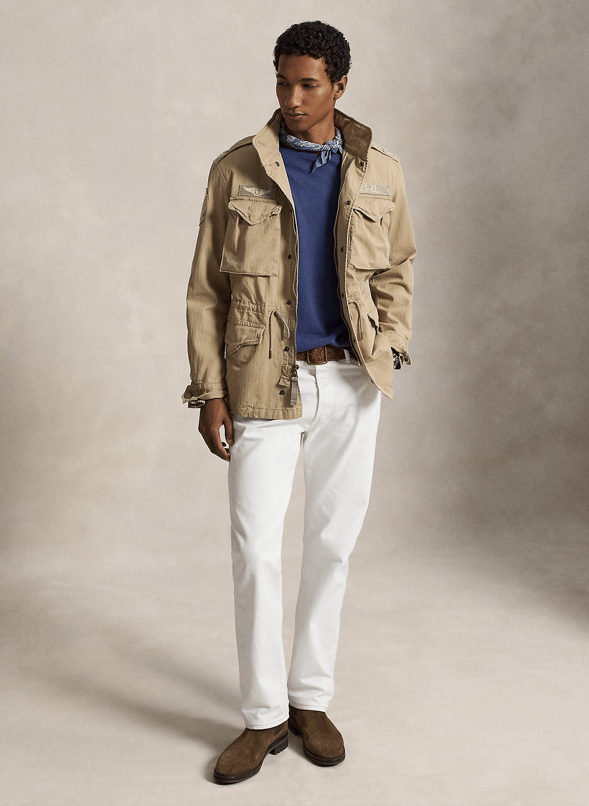 Veste utilitaire en coton POLO RALPH LAUREN Beige