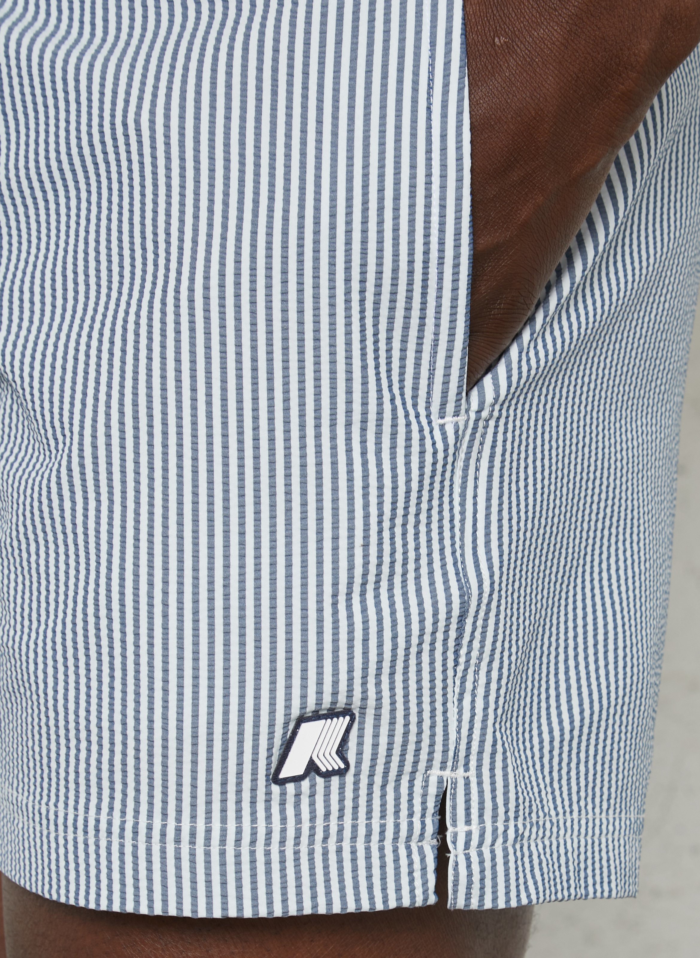 Short de bain rayé  K-WAY Blanc
