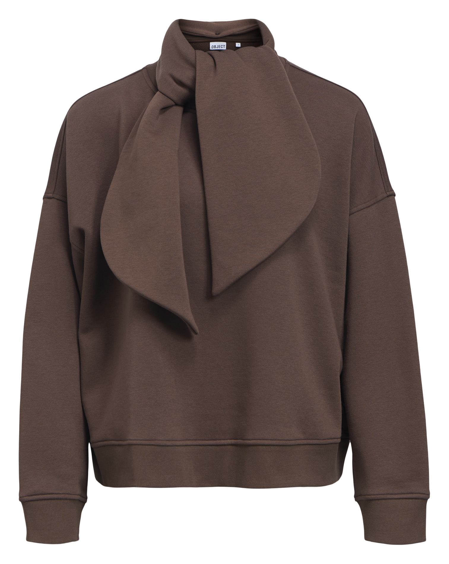 Plain sweatshirt with removable collar OBJECT Brown