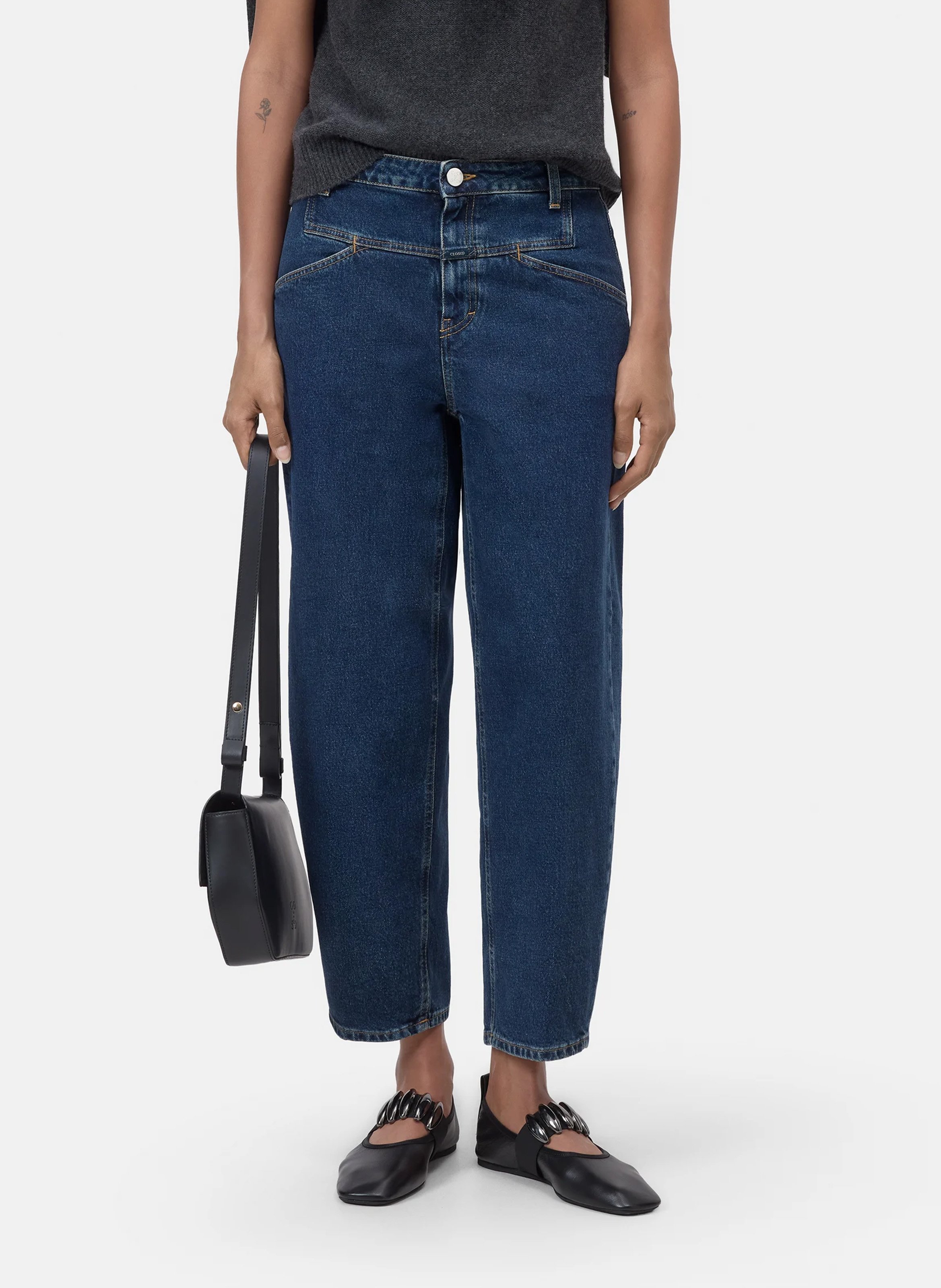 Cotton-blend straight-leg jeans CLOSED Blue
