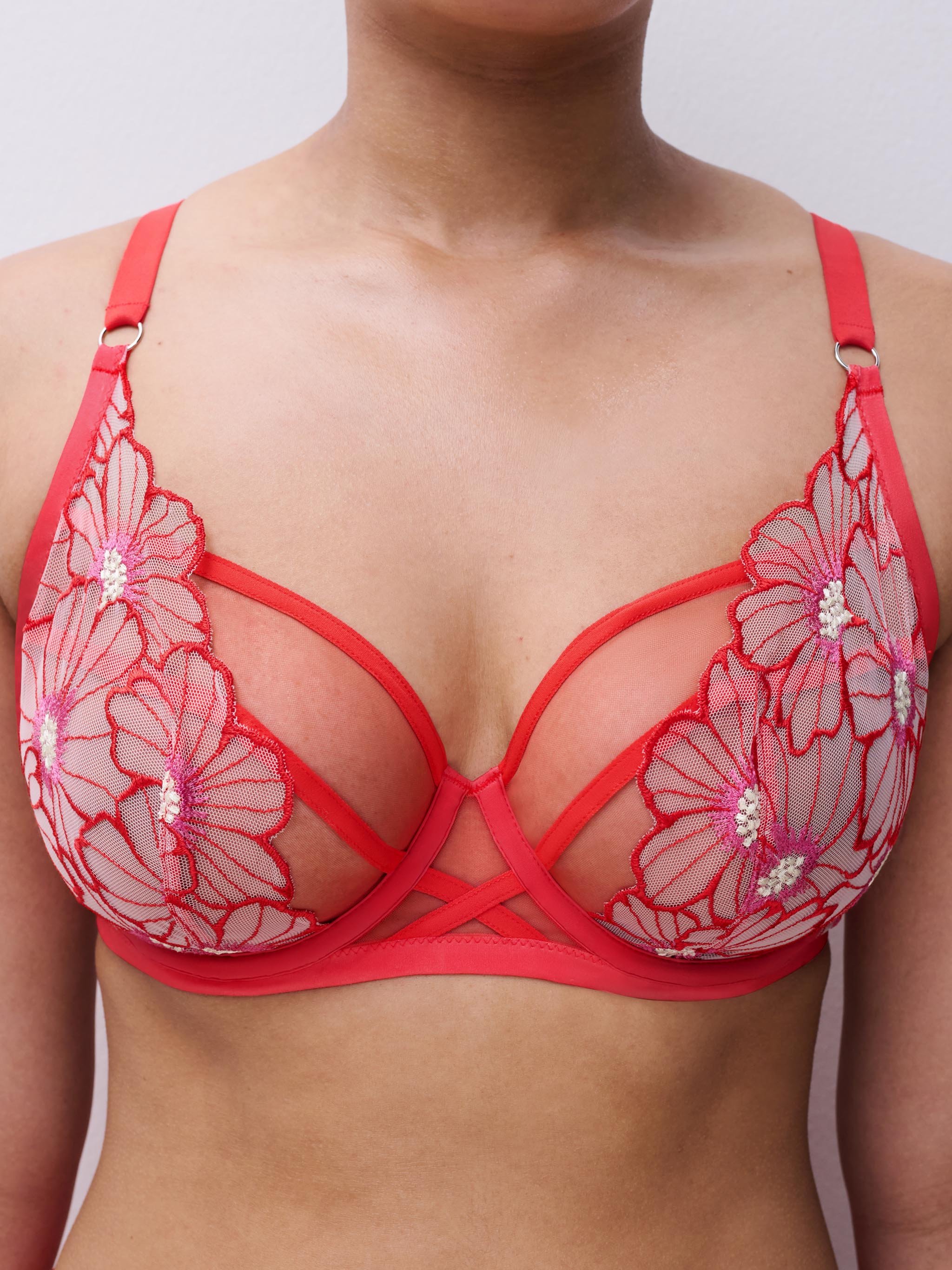 Full-cup bra CHANTELLE PULP Red