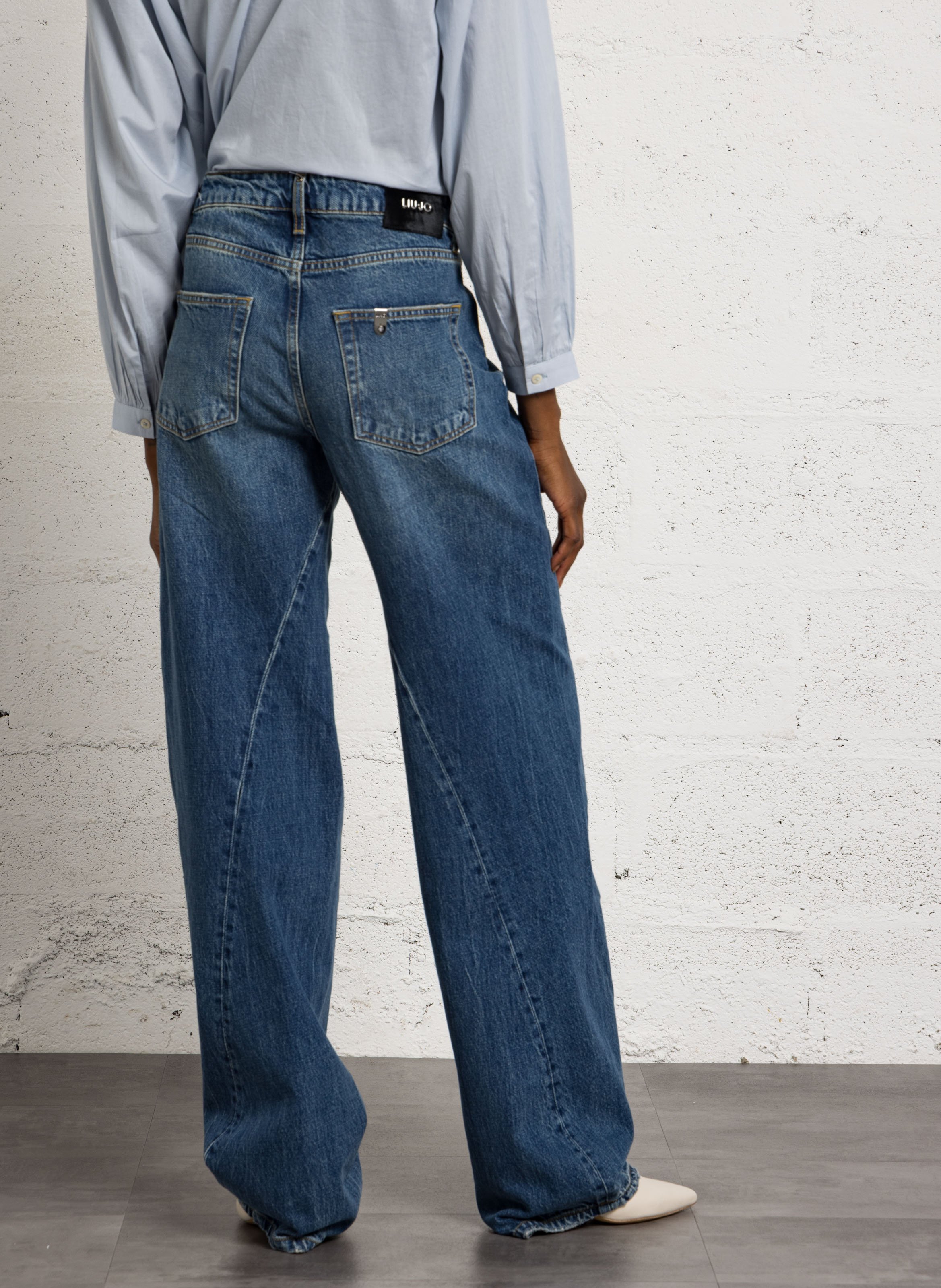 Jean droit en coton LIU JO Blue
