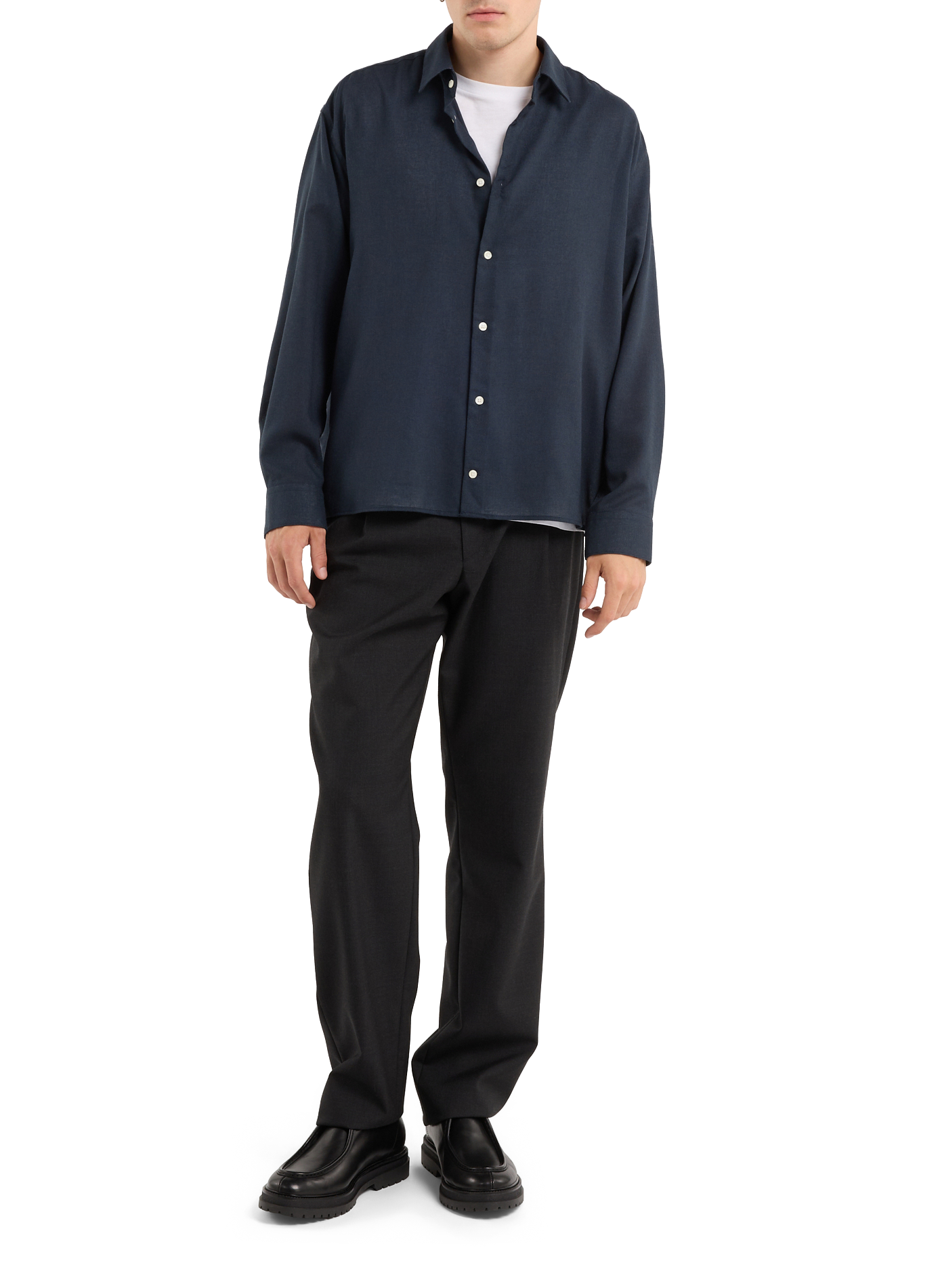 Straight wool suit trousers SAISON 1865 Grey