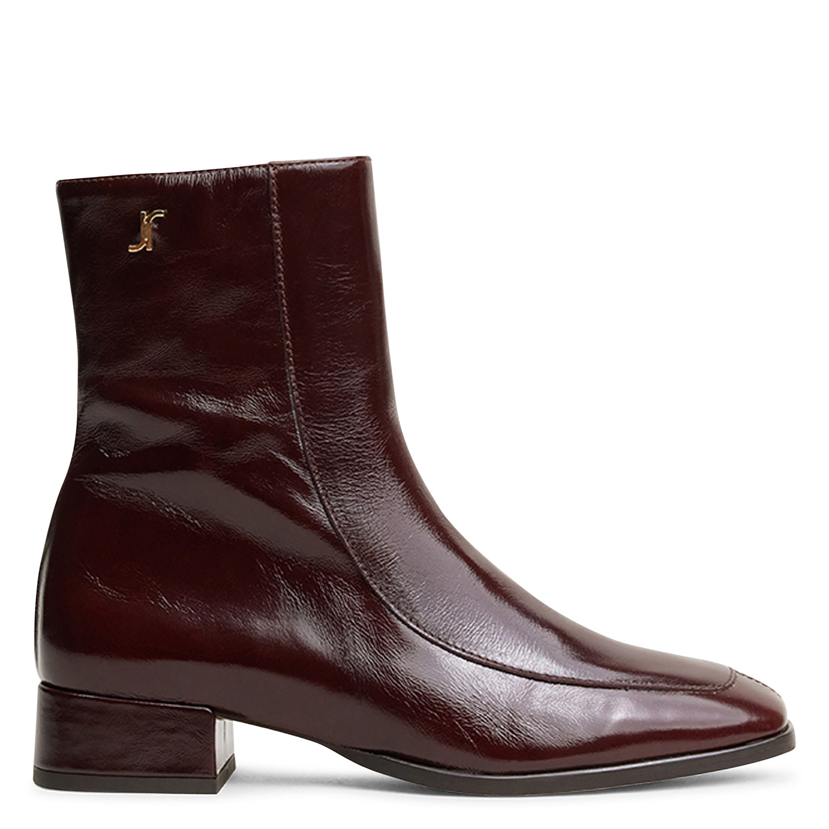 Aged leather mid-calf boots JONAK Brown