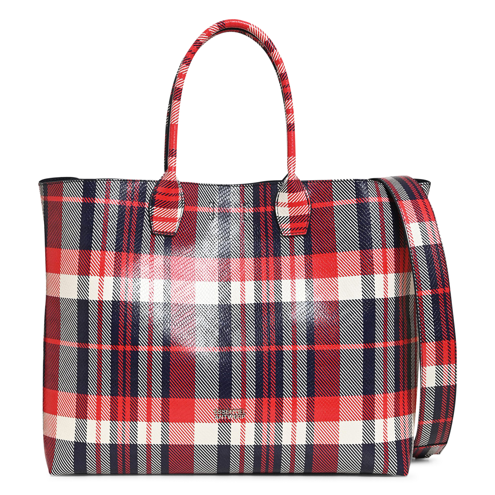 Sac cabas à carreaux ESSENTIEL ANTWERP Rouge