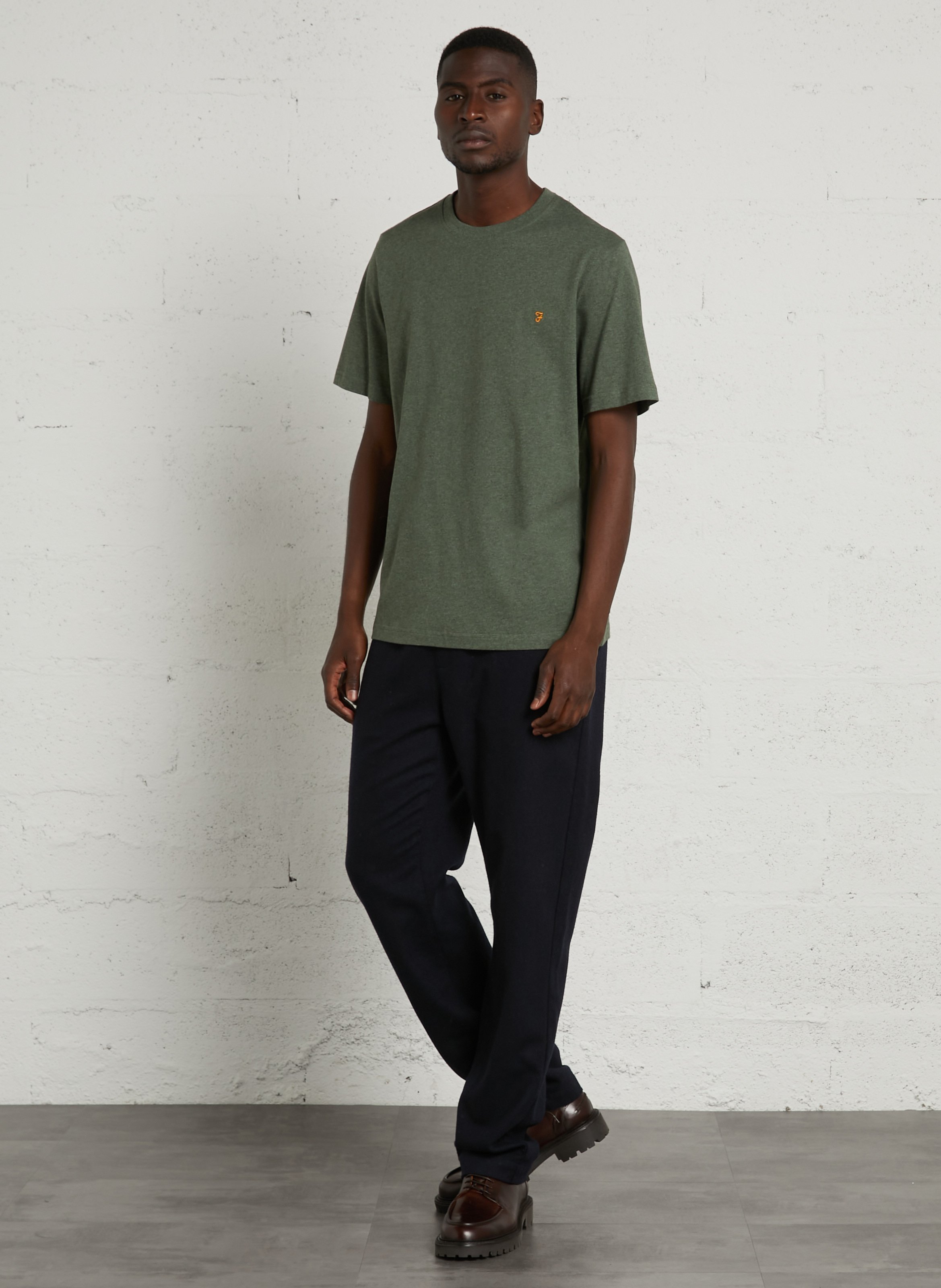 Tee-shirt col rond en coton bio FARAH Vert
