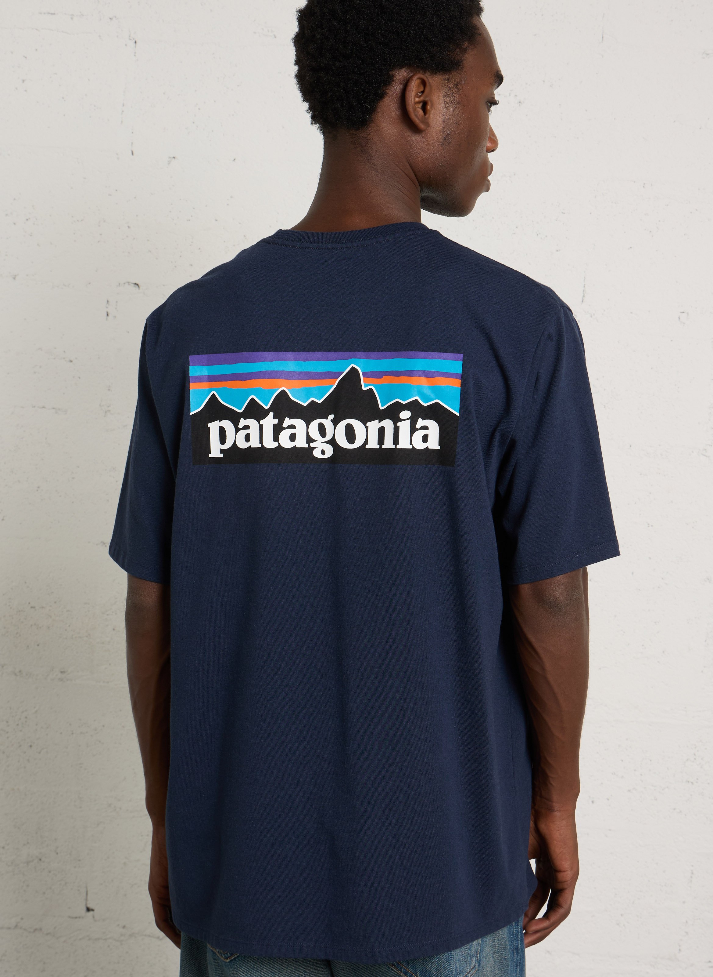 Gemêleerd T-shirt met zeefdruk PATAGONIA Blauw