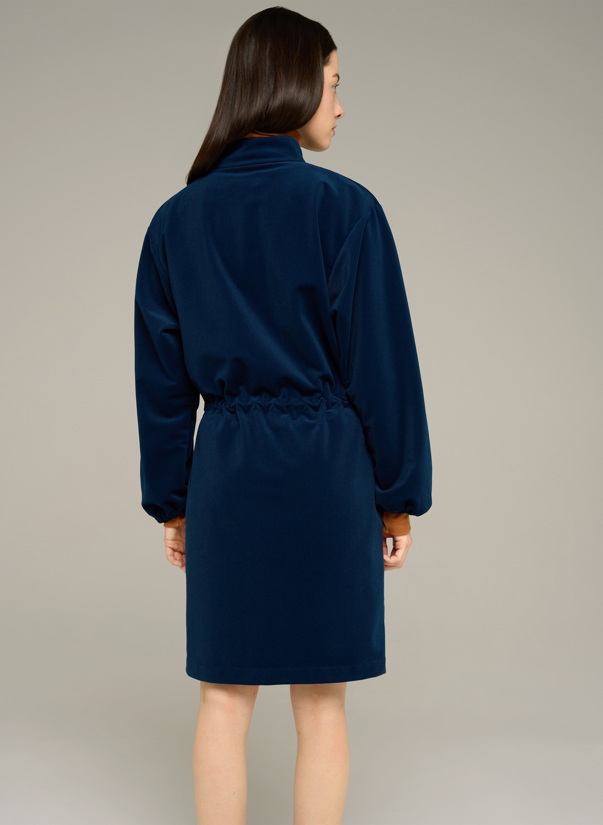 Corduroy dress with a high neck COTELAC ACOTE Blue