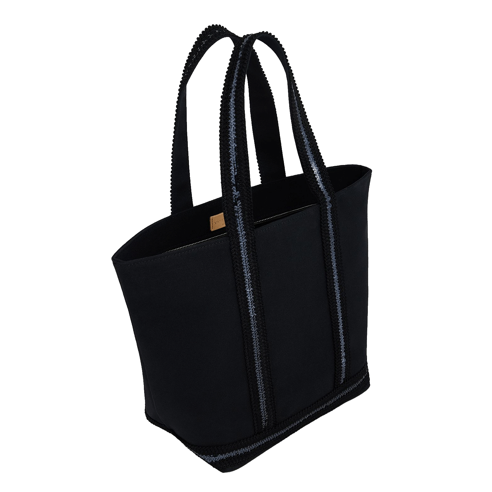 Effen shopper met glitterdetail VANESSA BRUNO Zwart