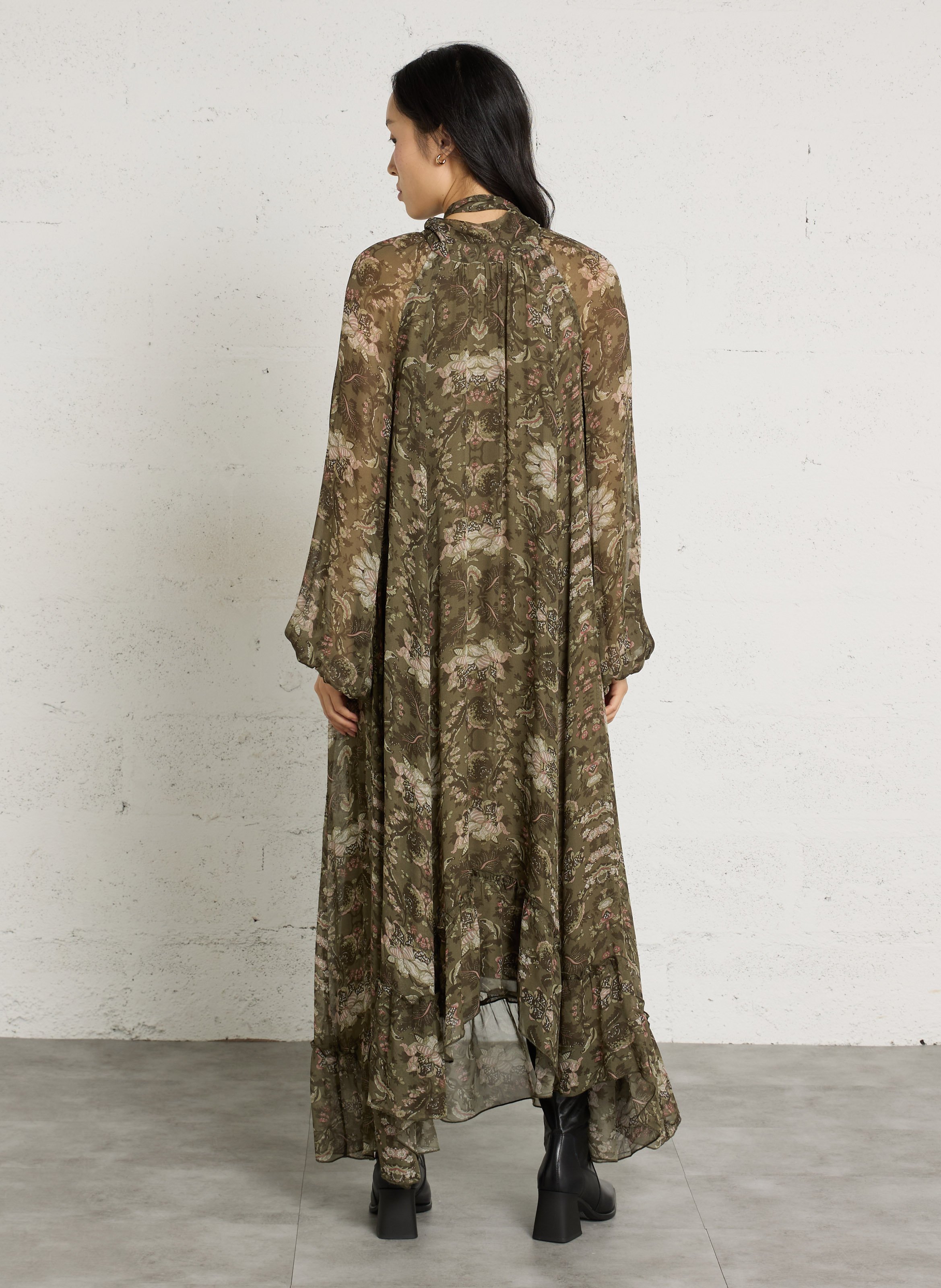 Long loose-fit printed dress BERENICE Multicolored
