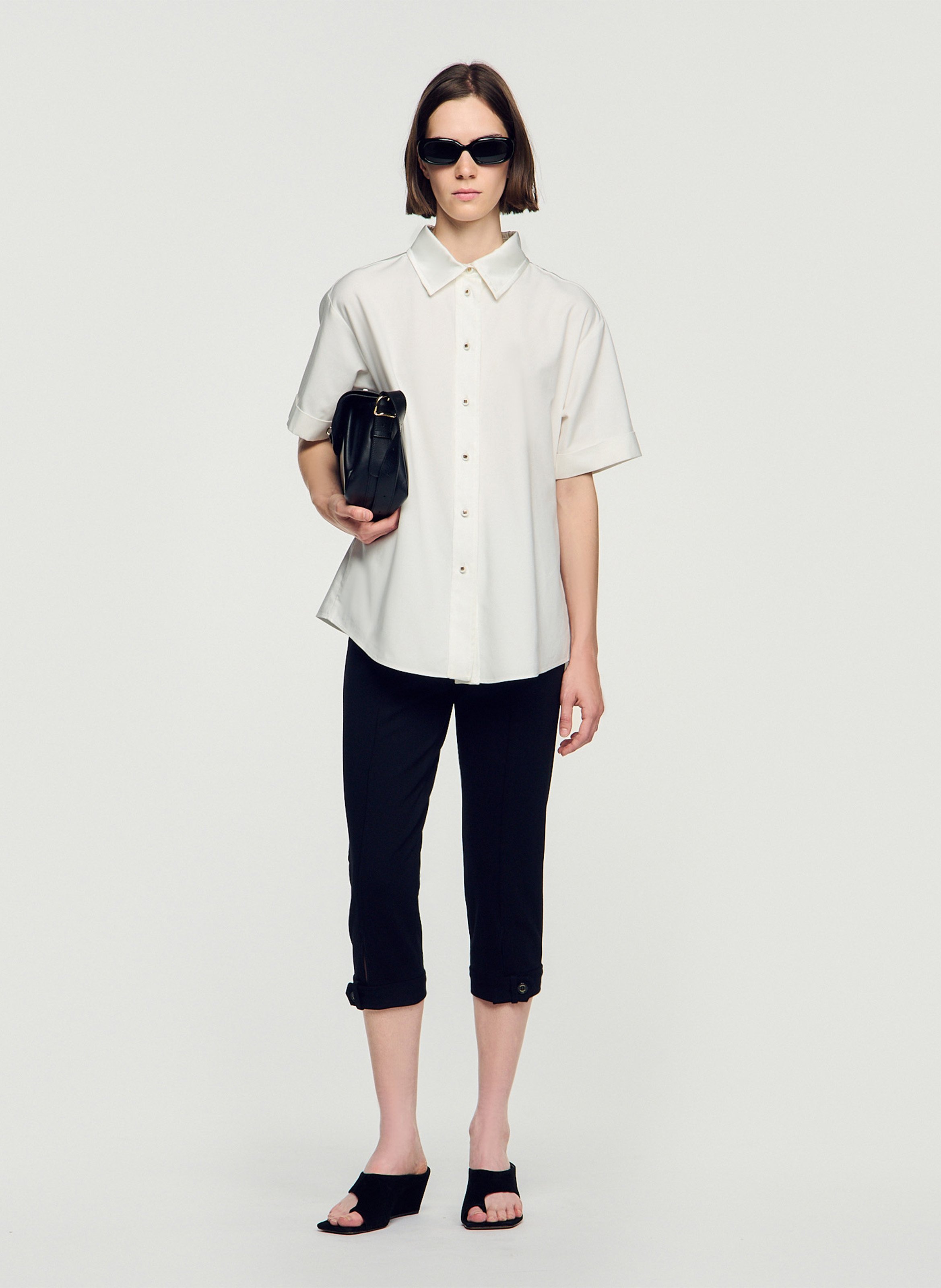 Loose-fit shirt with classic collar SANDRO Beige