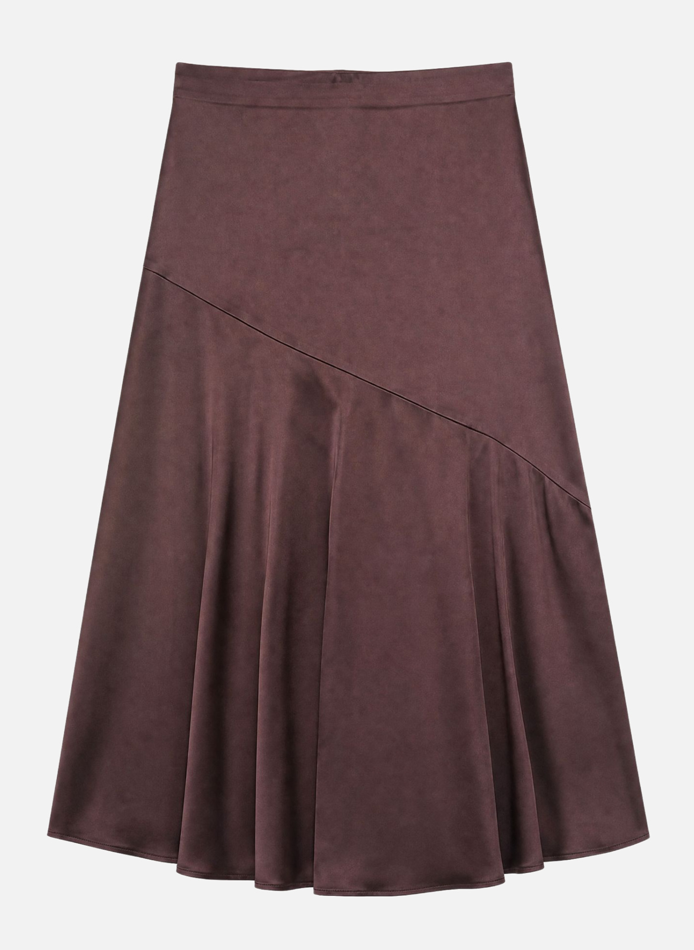 Midi satin skirt with chain THE KOOPLES Brown