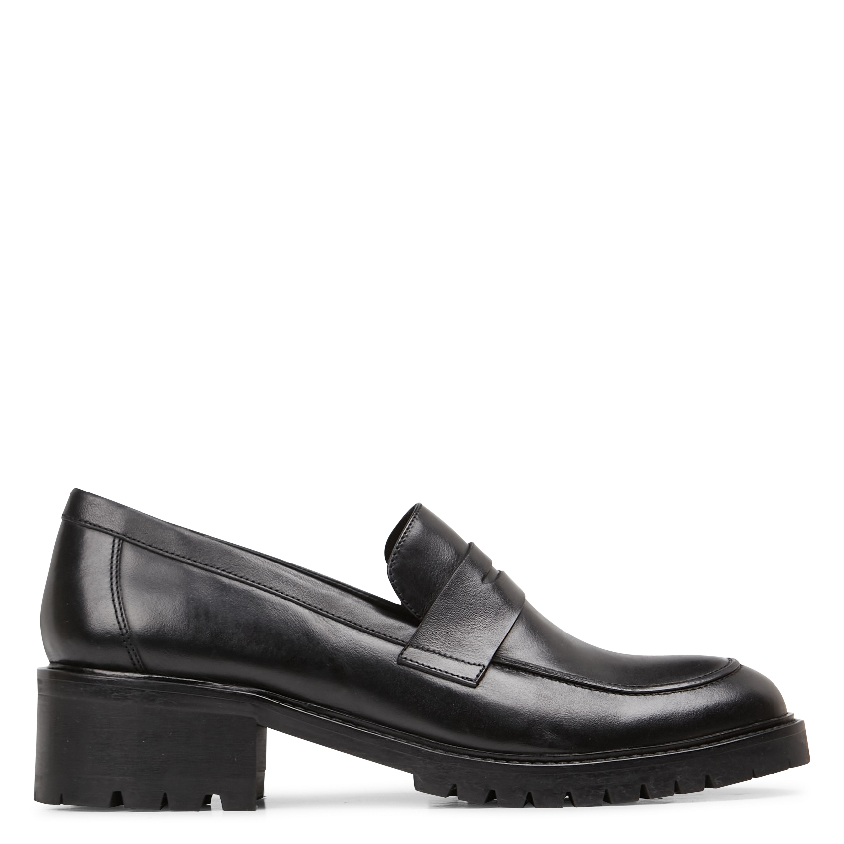 Heeled leather moccasins MELLOW YELLOW Black