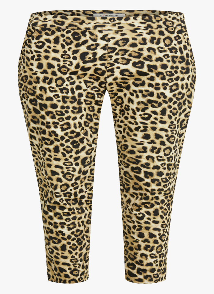 Pantalón elástico pitillo leopardo
