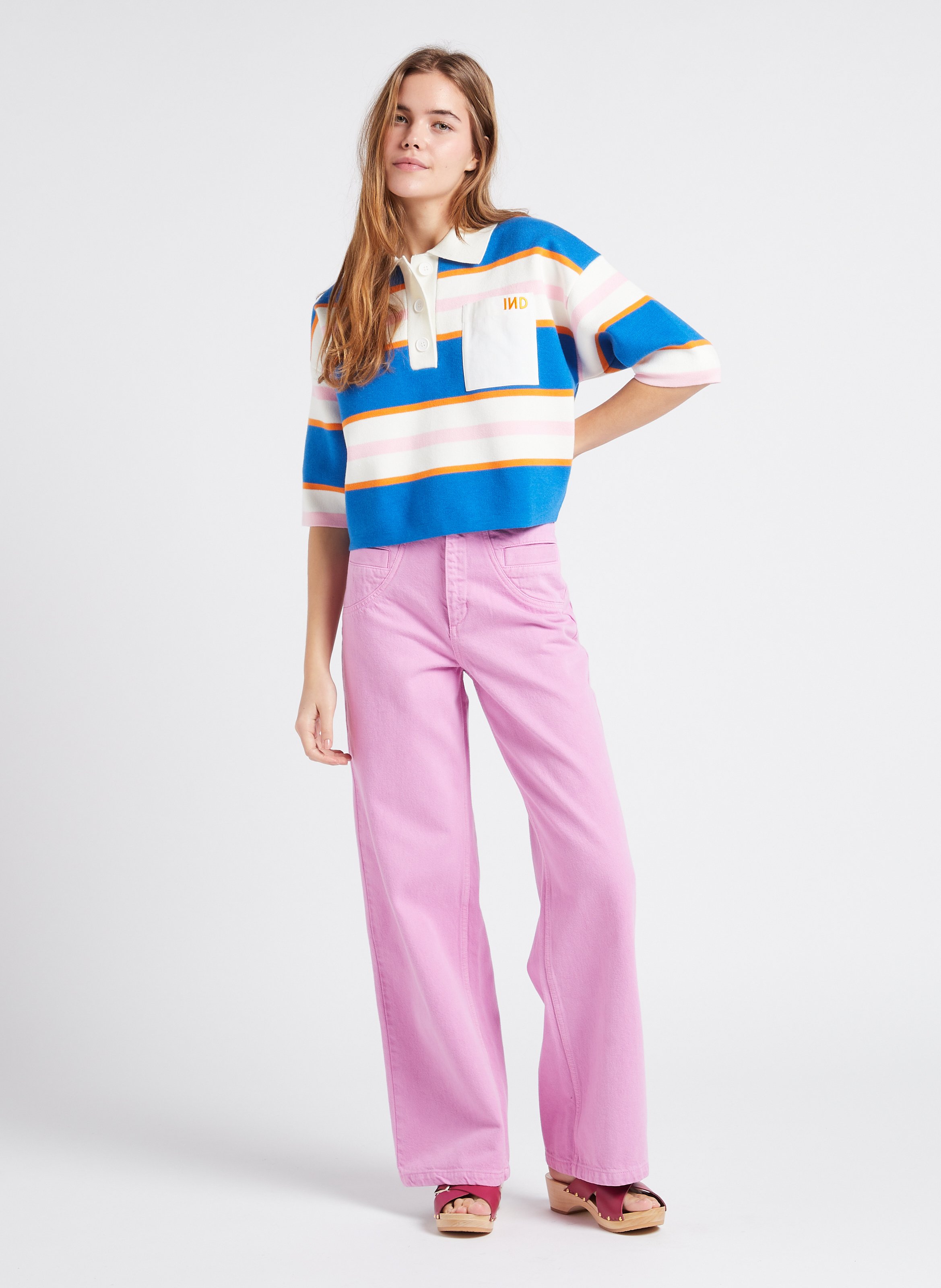 Jean large en coton INDEE Violet