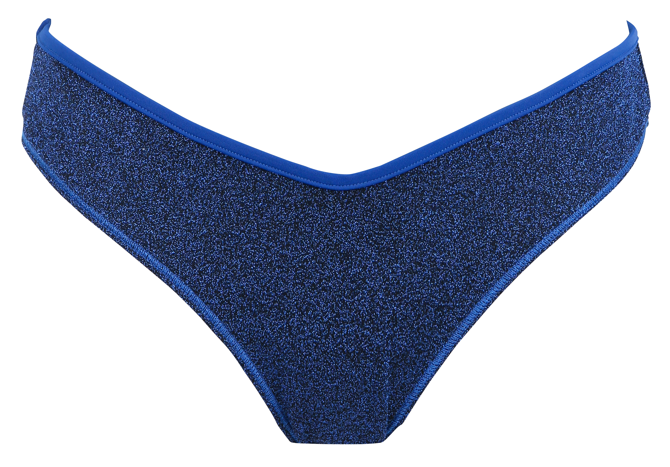 Bas de maillot de bain échancré à fils métallisés LA NOUVELLE Bleu