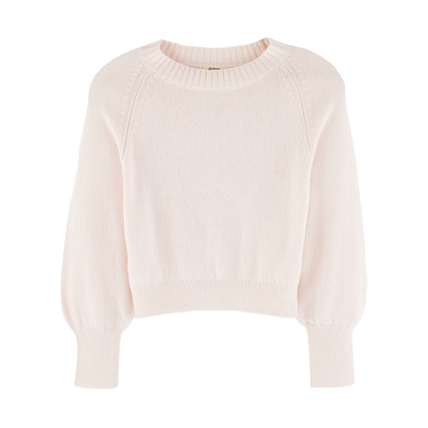 Round-neck wool-blend straight-cut sweater BELLEROSE Pink