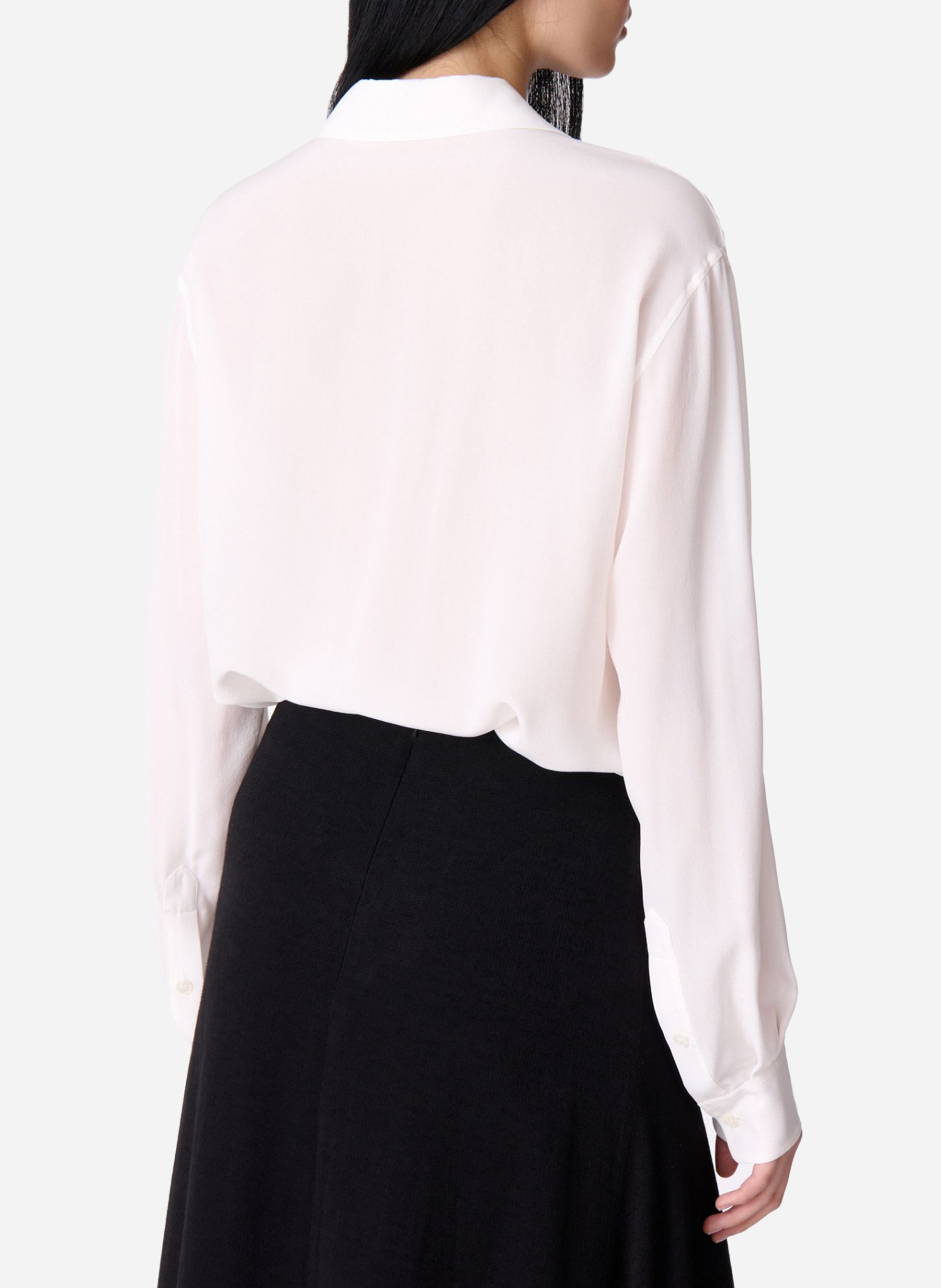 Fluid silk v-neck shirt VANESSA BRUNO Beige