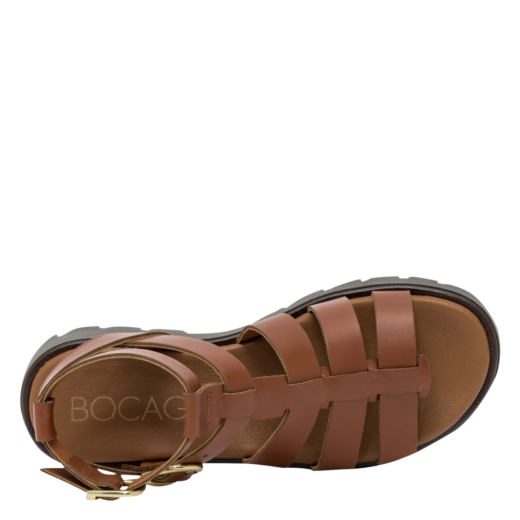 Flache Ledersandalen BOCAGE Braun