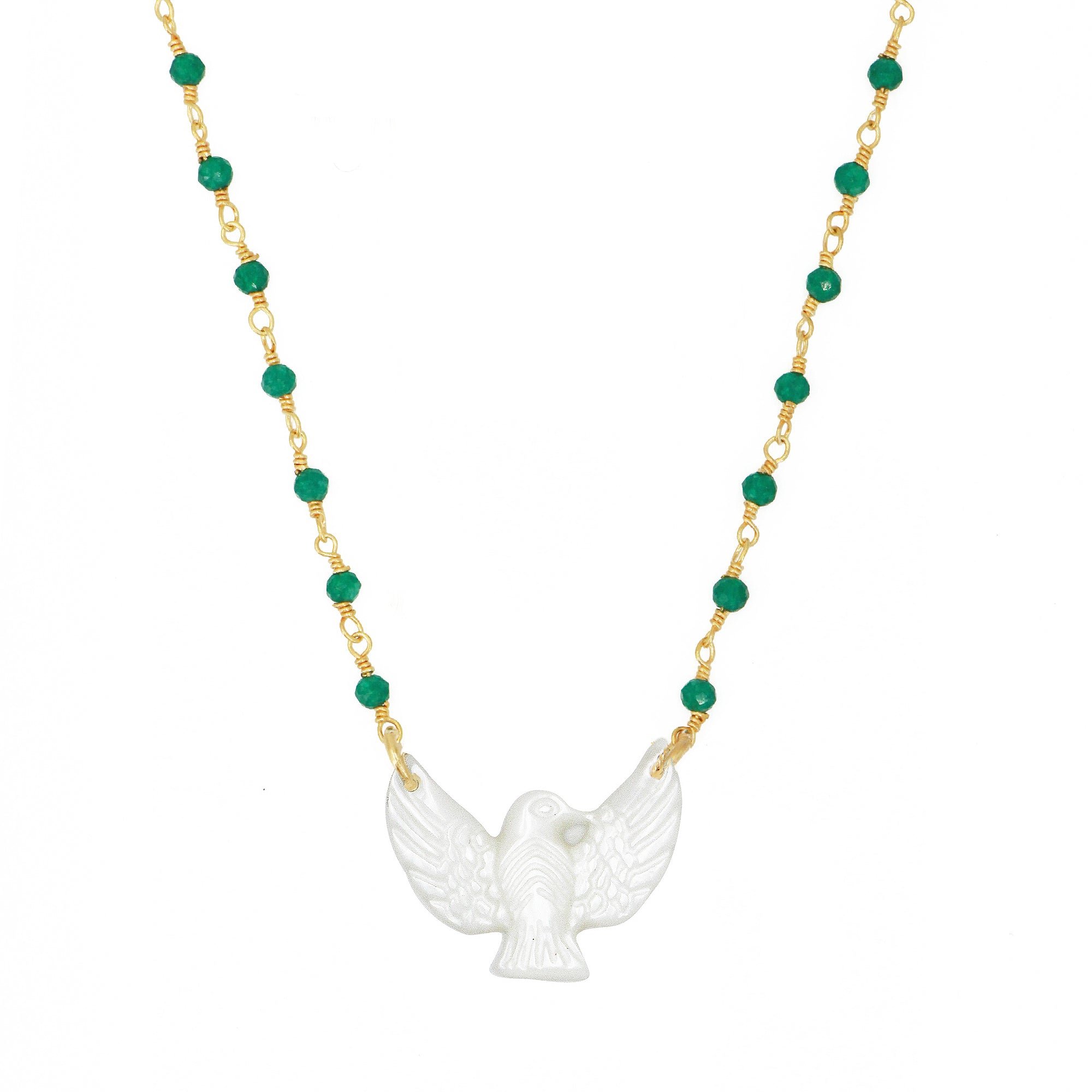 Necklace gold plated  colomba NILAI White