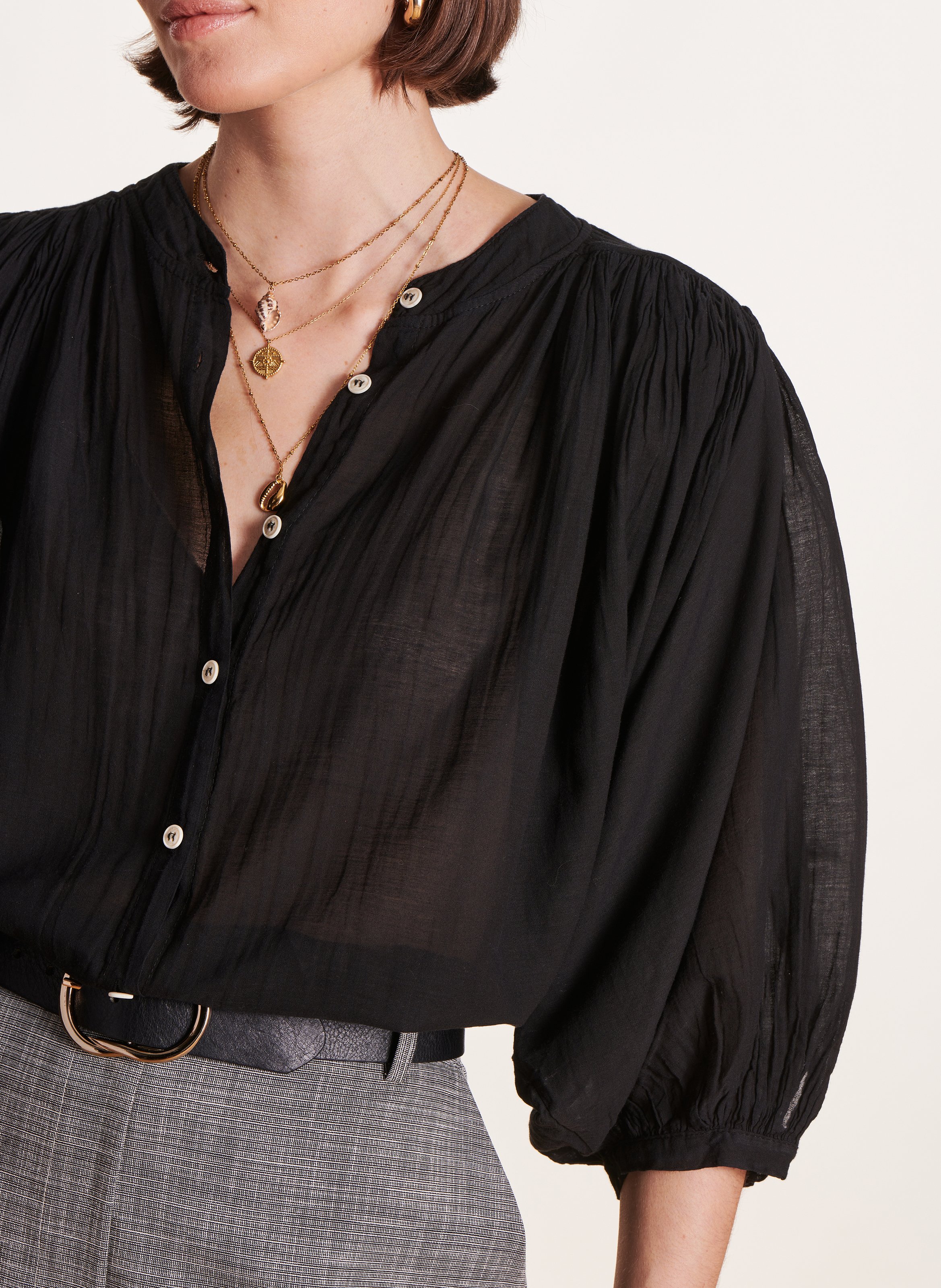 Capri plain oversized shirt LA FEE MARABOUTEE Black