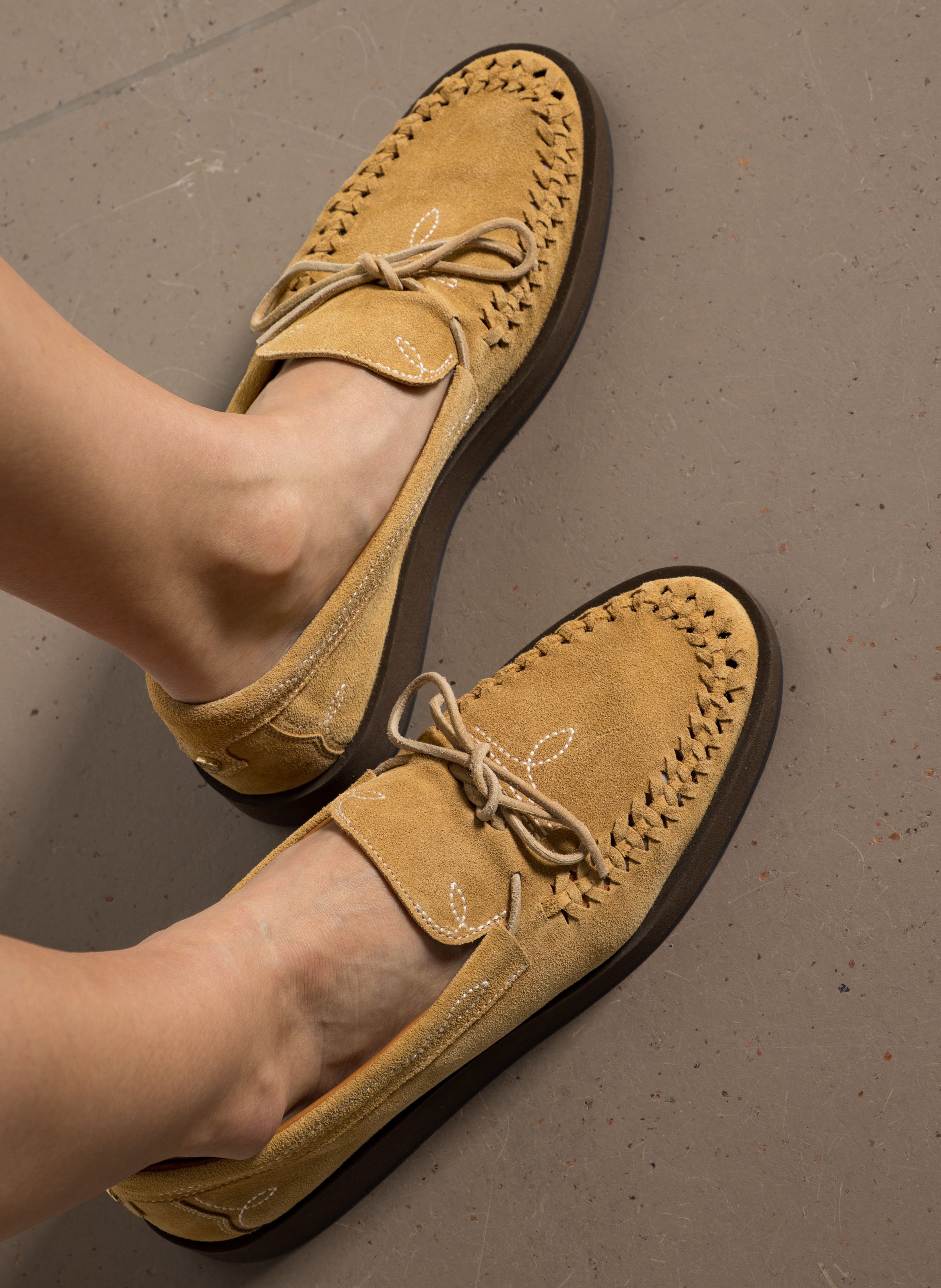 Mocassins en cuir SOCQUE PARIS Beige